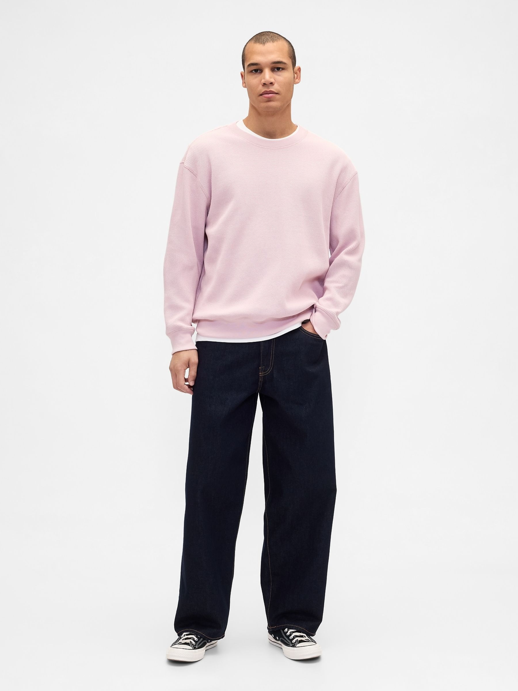 Pink Heavyweight Thermal Oversized T-Shirt - Image 3 of 4