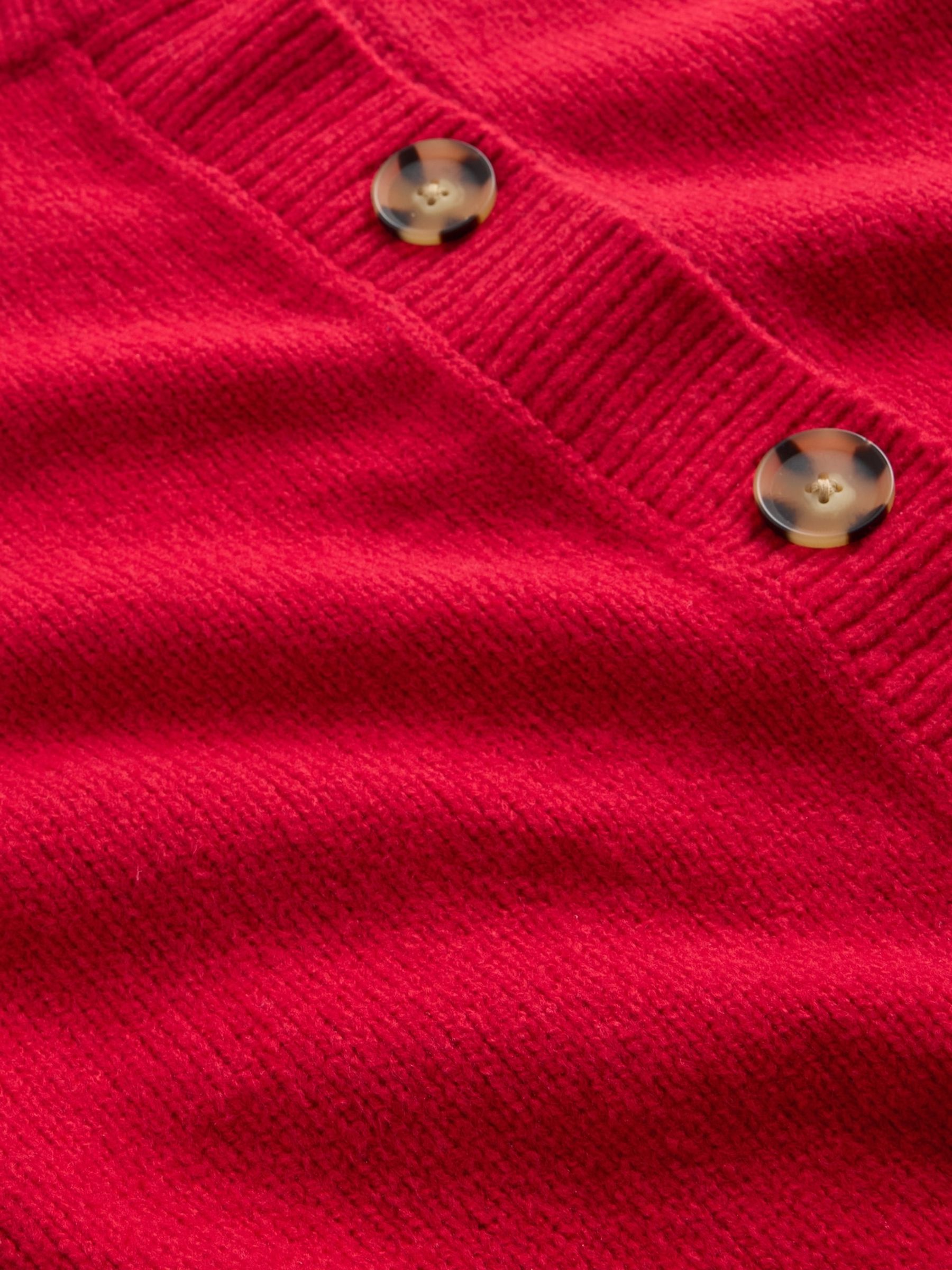 Red Oversized CashSoft Chunky Cardigan - Image 4 of 4 Red Oversized CashSoft Chunky Cardigan - Image 4 of 4