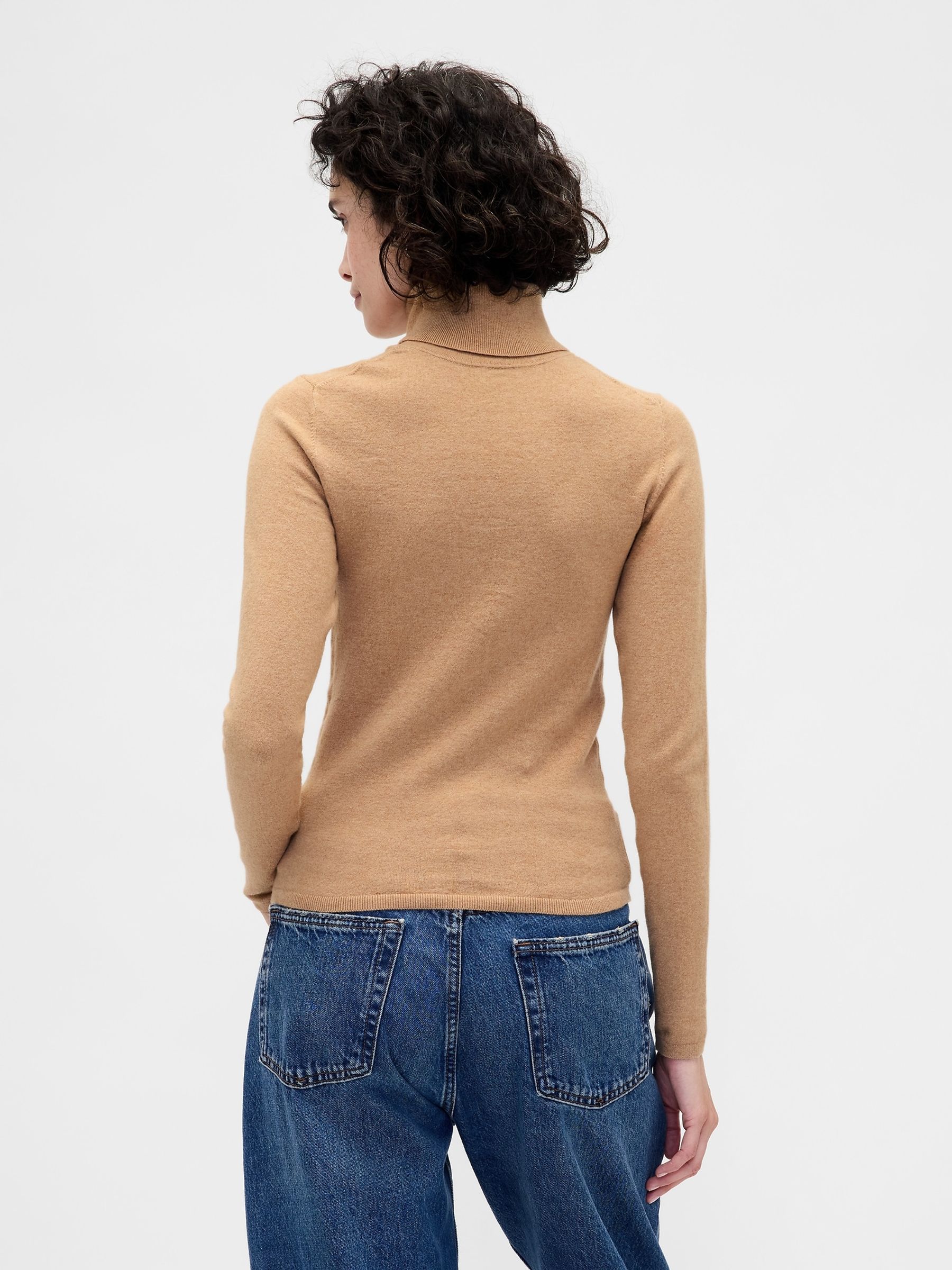 Brown CashSoft Stretch Turtle Neck Sweatshirt - Image 2 of 4