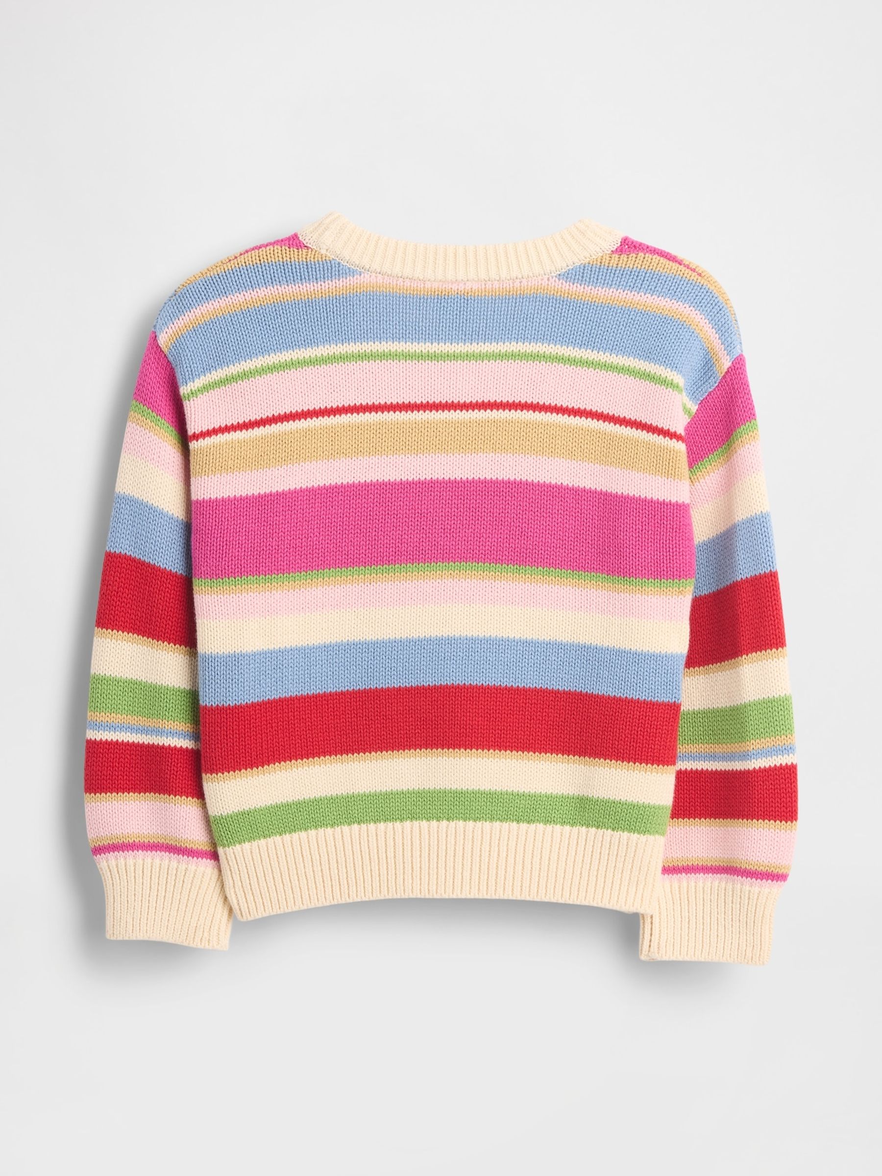 Pink Stripe Crew Neck Jumper (6mths-5yrs) - Image 4 of 4