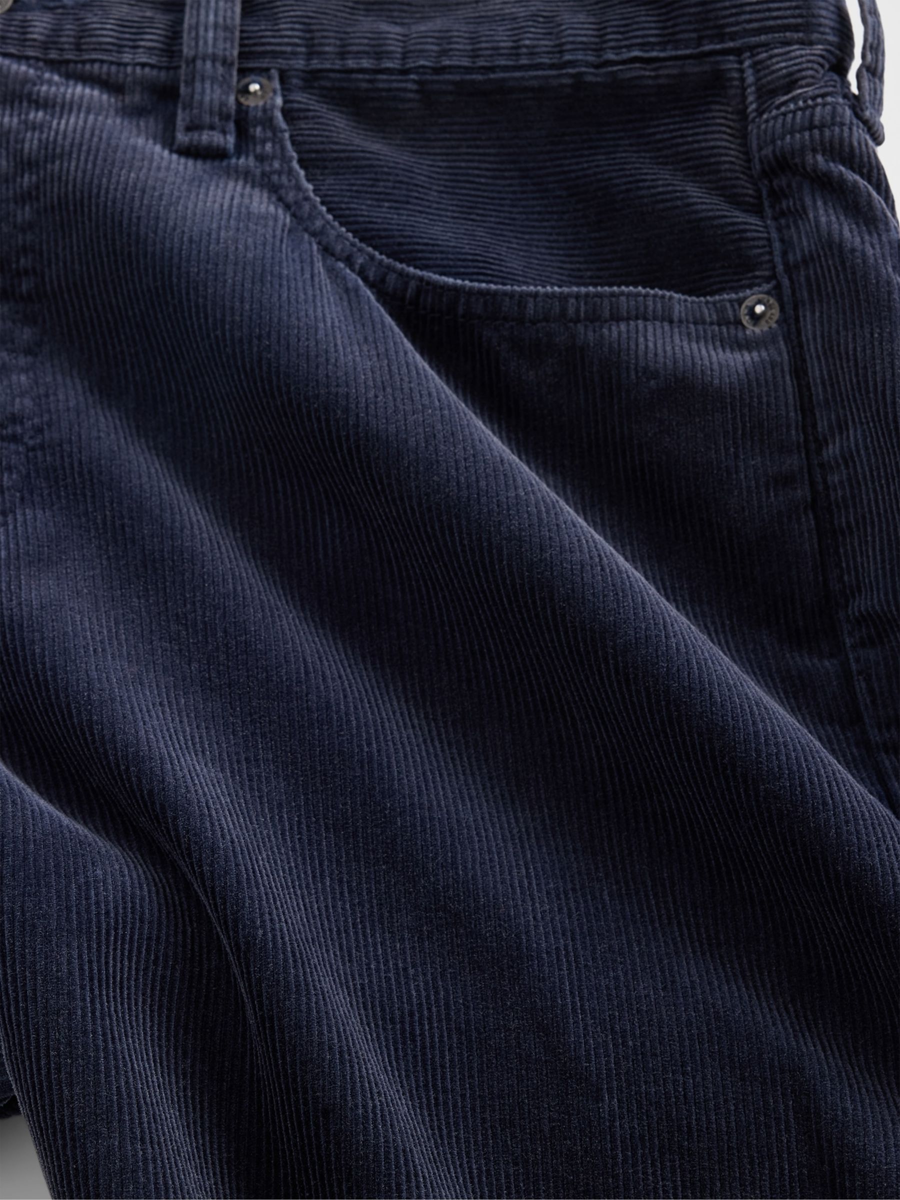 Navy Blue Corduroy Relaxed Straight Trousers - Image 5 of 5