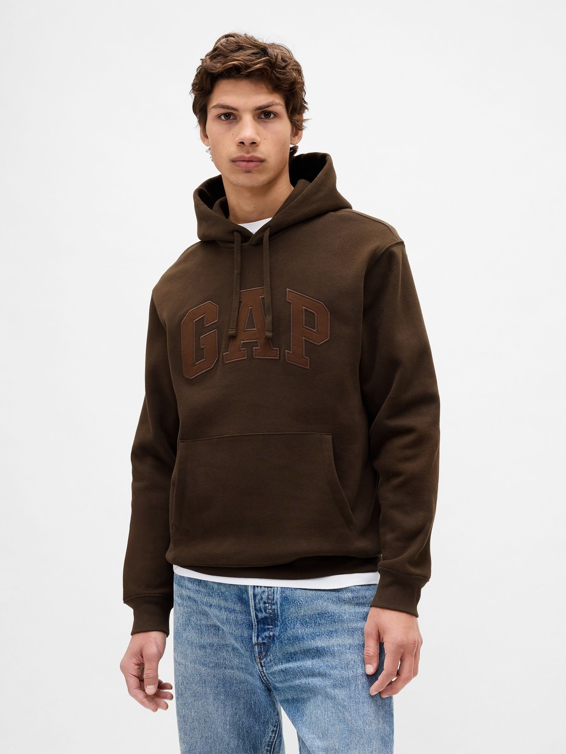 Brown VintageSoft Arch Logo Hoodie - Image 1 of 4