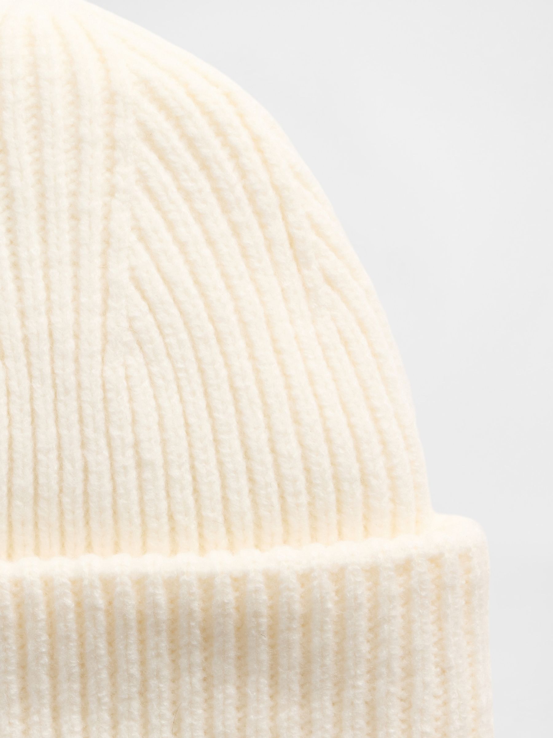 White CashSoft Beanie Hat - Image 3 of 3