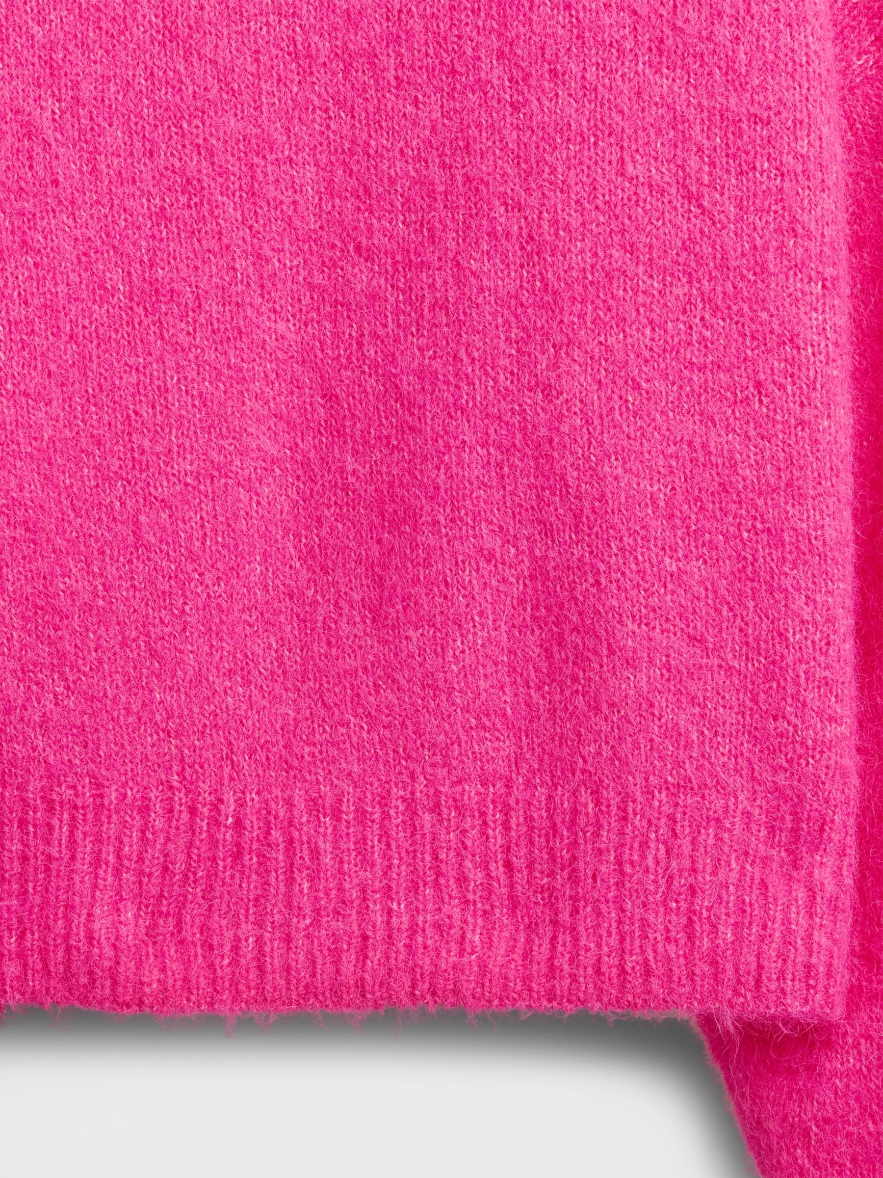 Pink Oversized Fuzzy Crew Neck Jumper - Image 4 of 4 Pink Oversized Fuzzy Crew Neck Jumper - Image 4 of 4