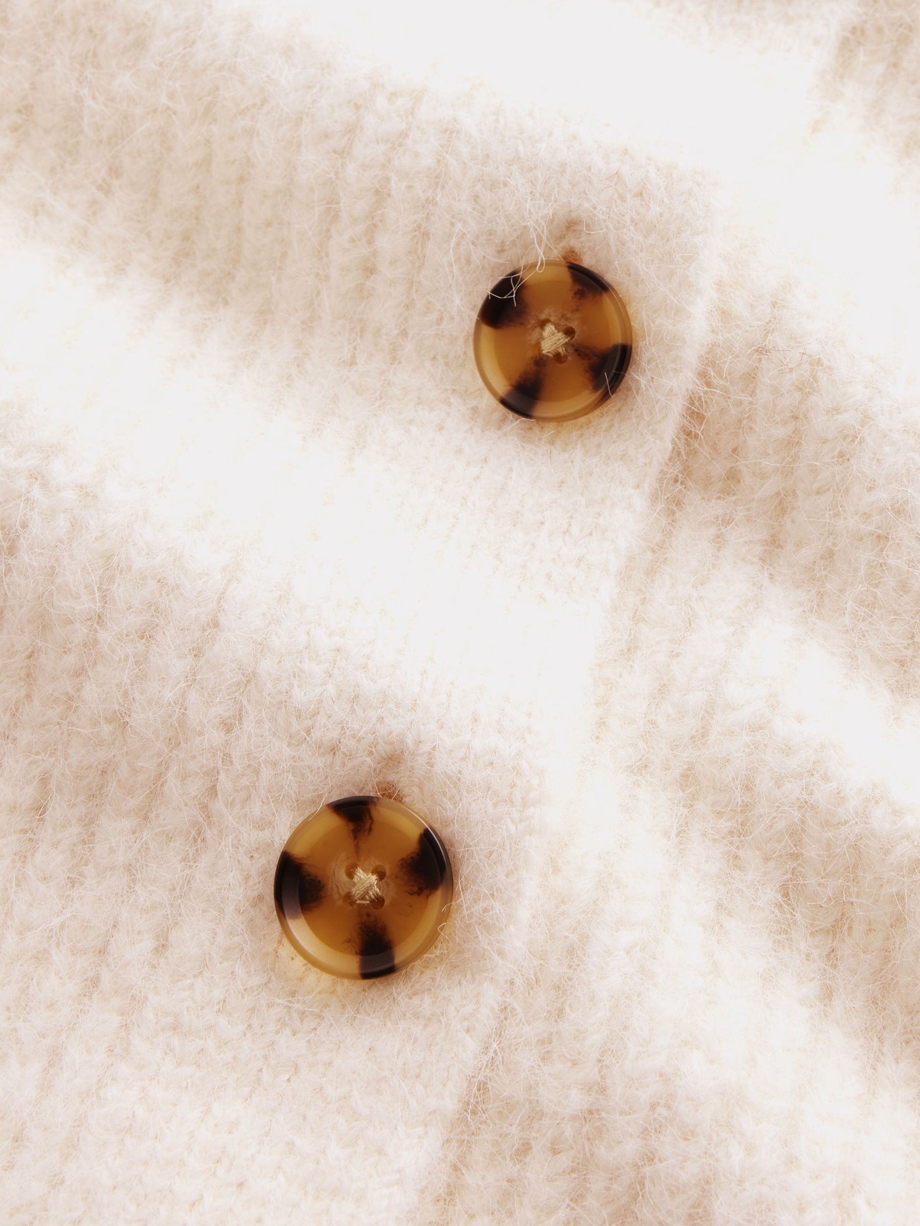 Cream Fuzzy Shaker Stitch Cardigan - Image 4 of 4 Cream Fuzzy Shaker Stitch Cardigan - Image 4 of 4