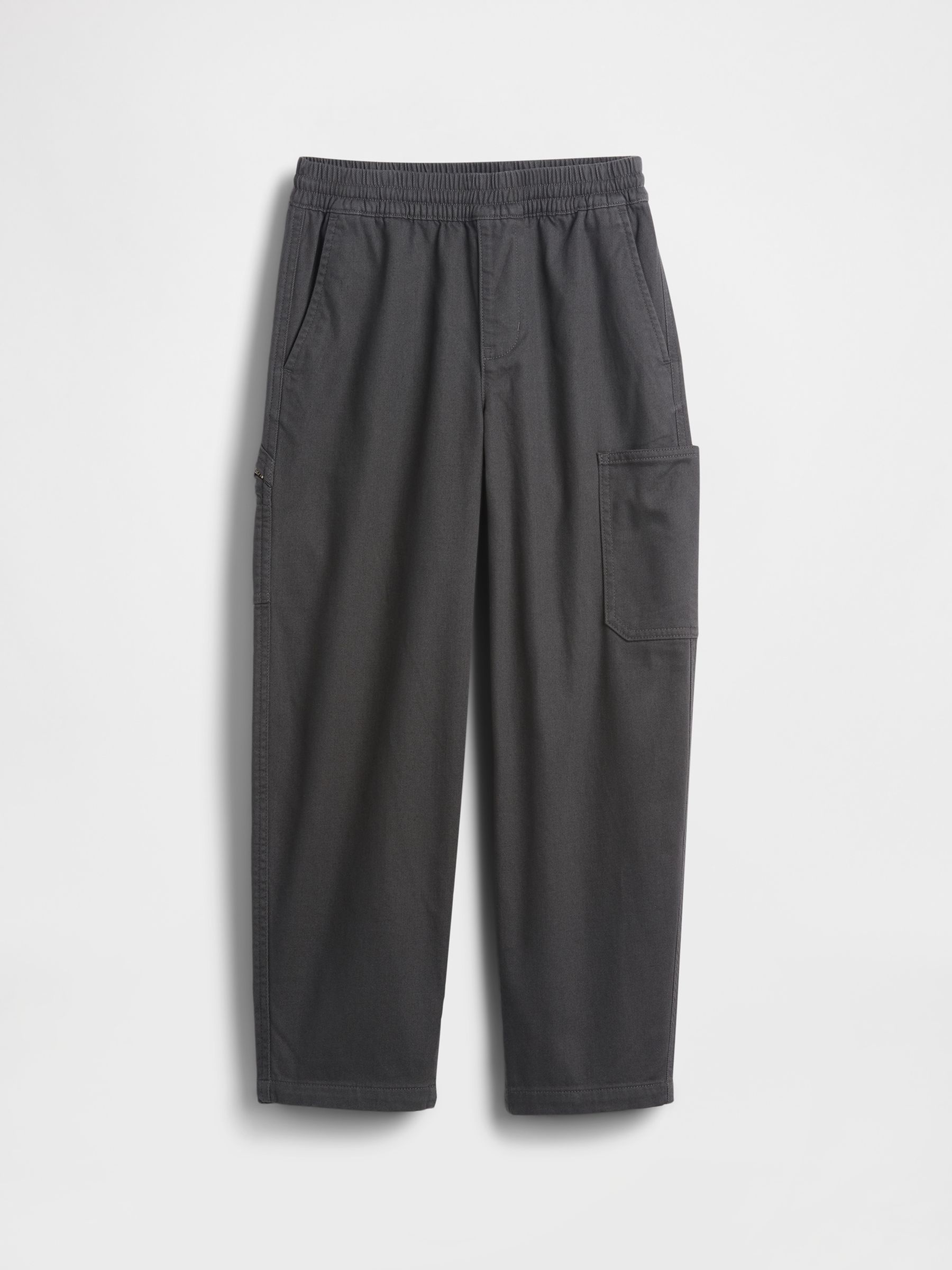 Black Brushed Cargo Baggy Trousers - Image 4 of 5