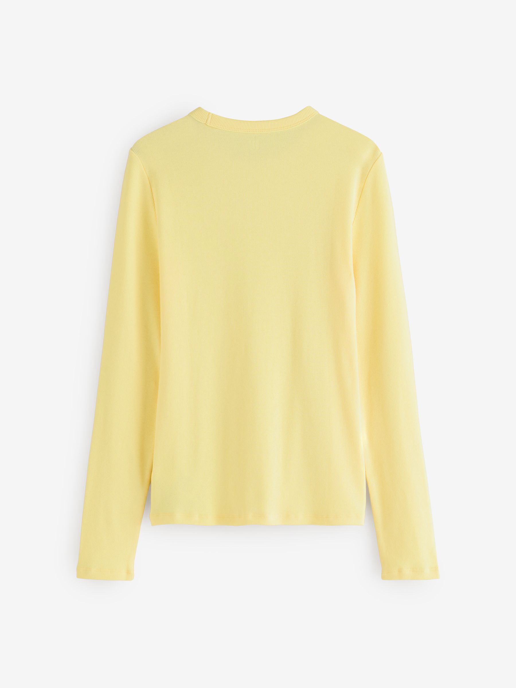 Yellow Essential Ribbed Crew Neck T-Shirt - Image 2 of 4