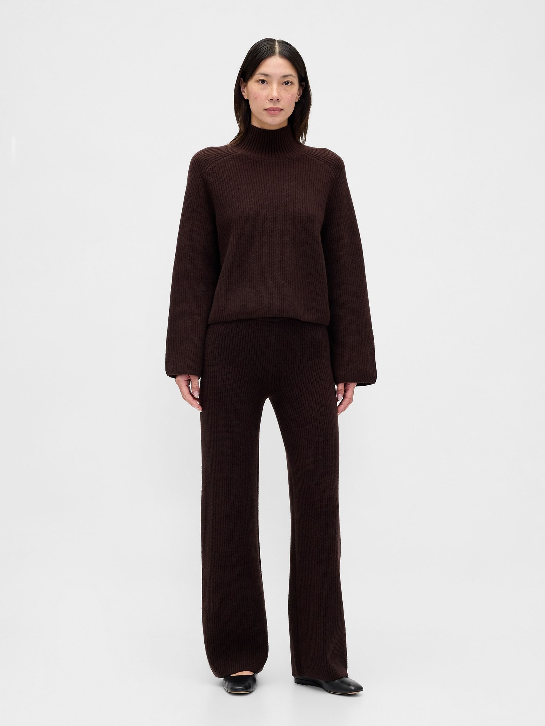Brown CashSoft Shaker Stitch Turtle Neck Jumper - Image 3 of 5
