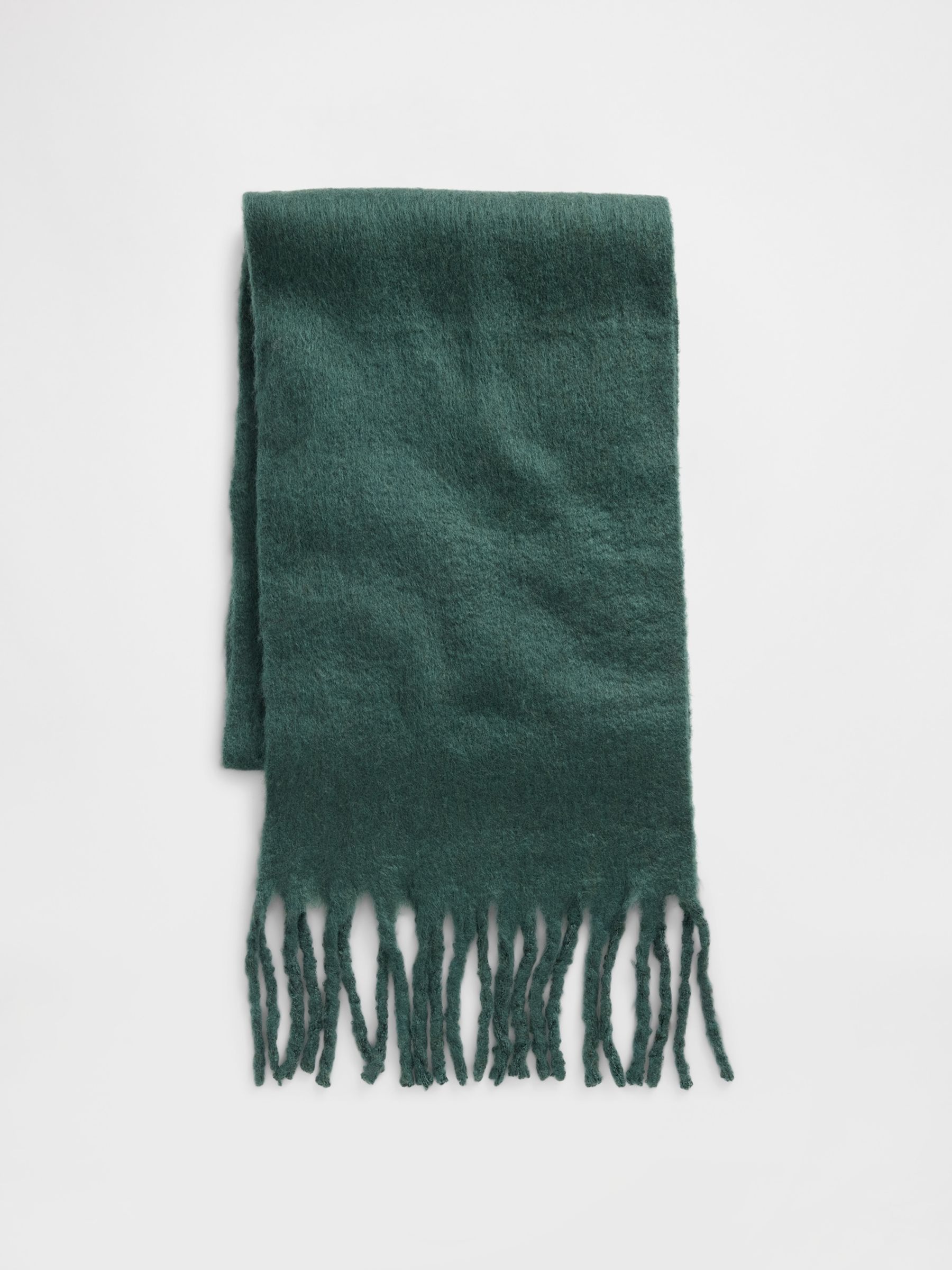 Green Brushed Fringe Scarf - Image 2 of 2