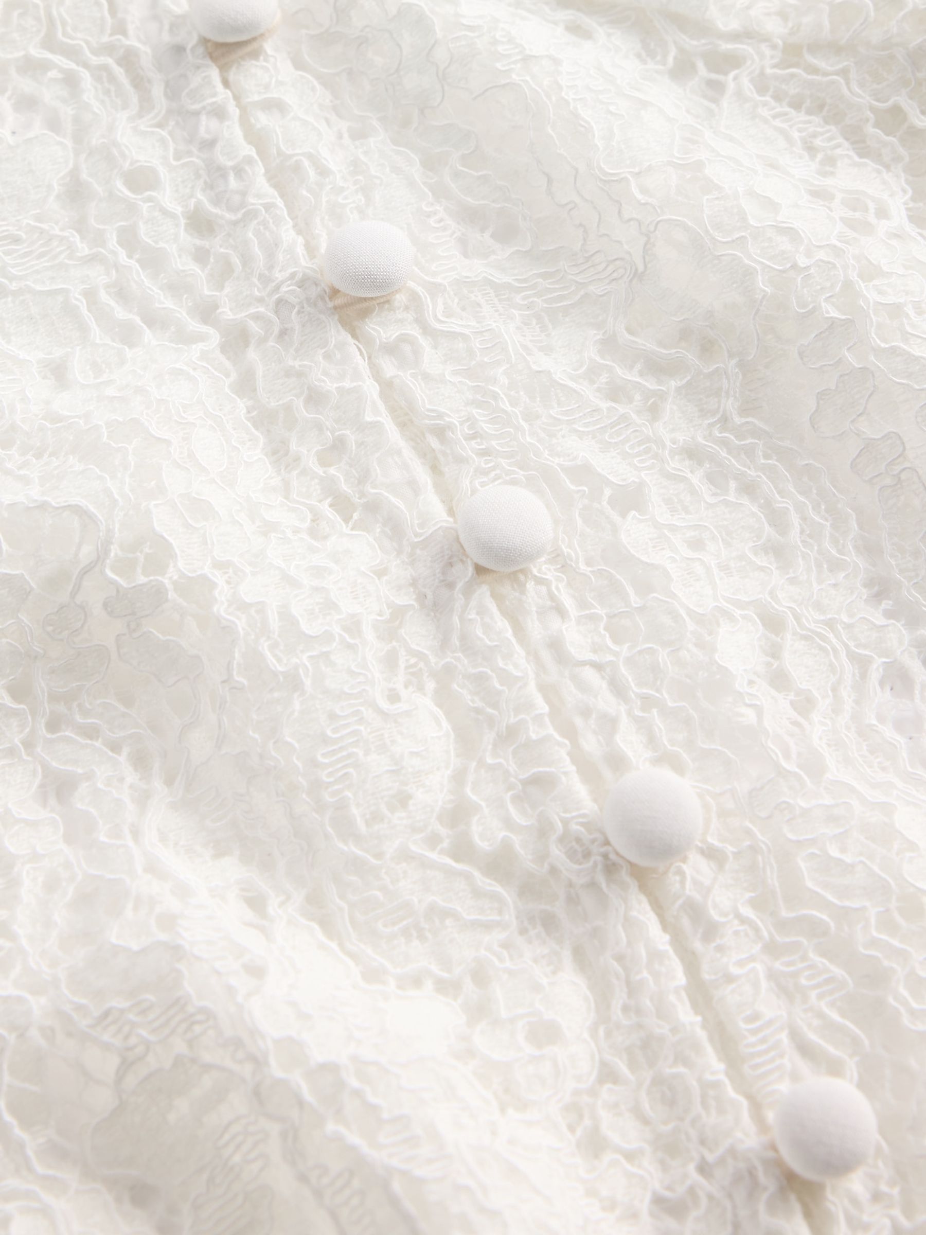 White Lace V-Neck Top - Image 4 of 4 White Lace V-Neck Top - Image 4 of 4