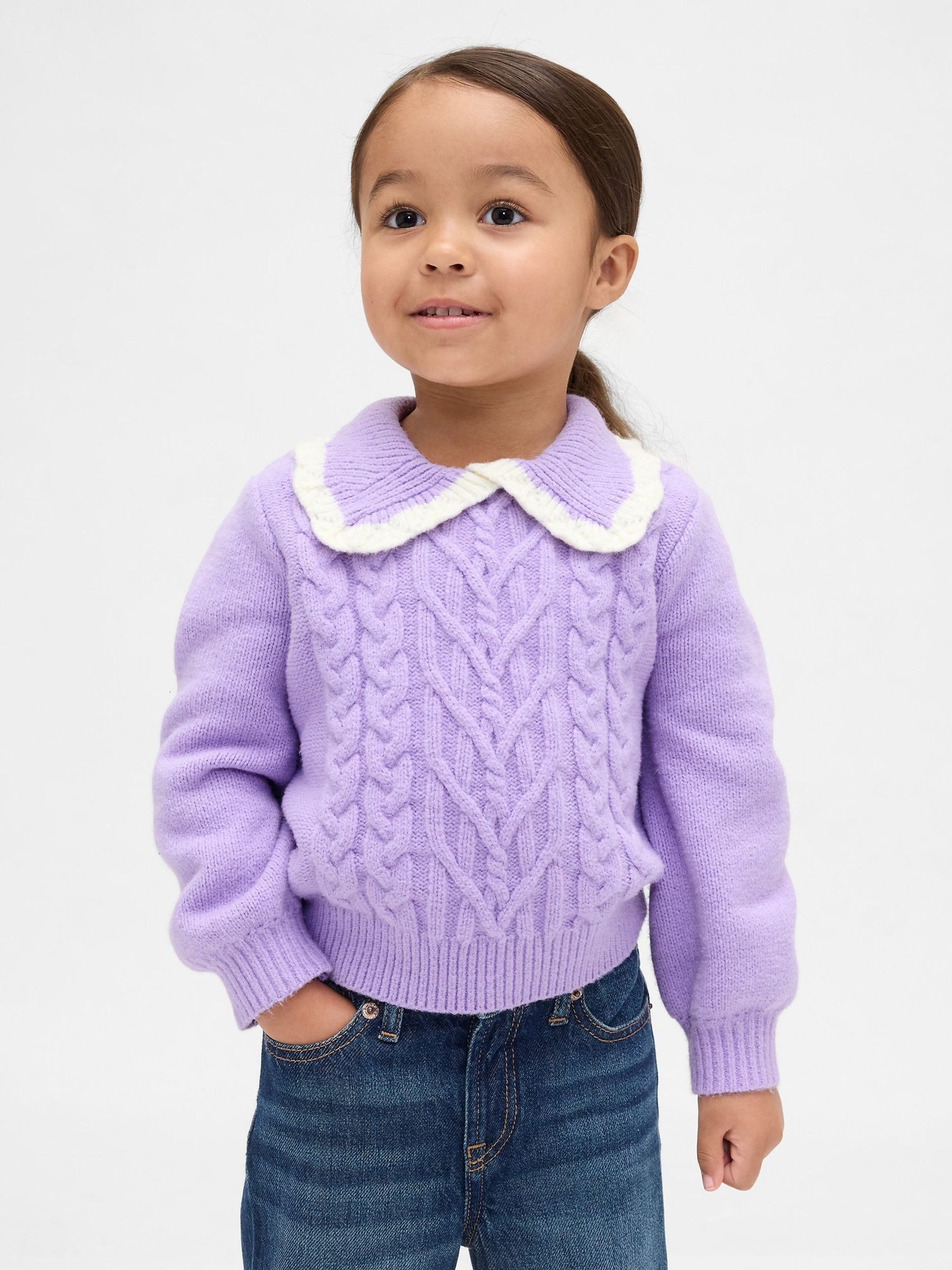 Purple CashSoft Collared Jumper - Image 1 of 3