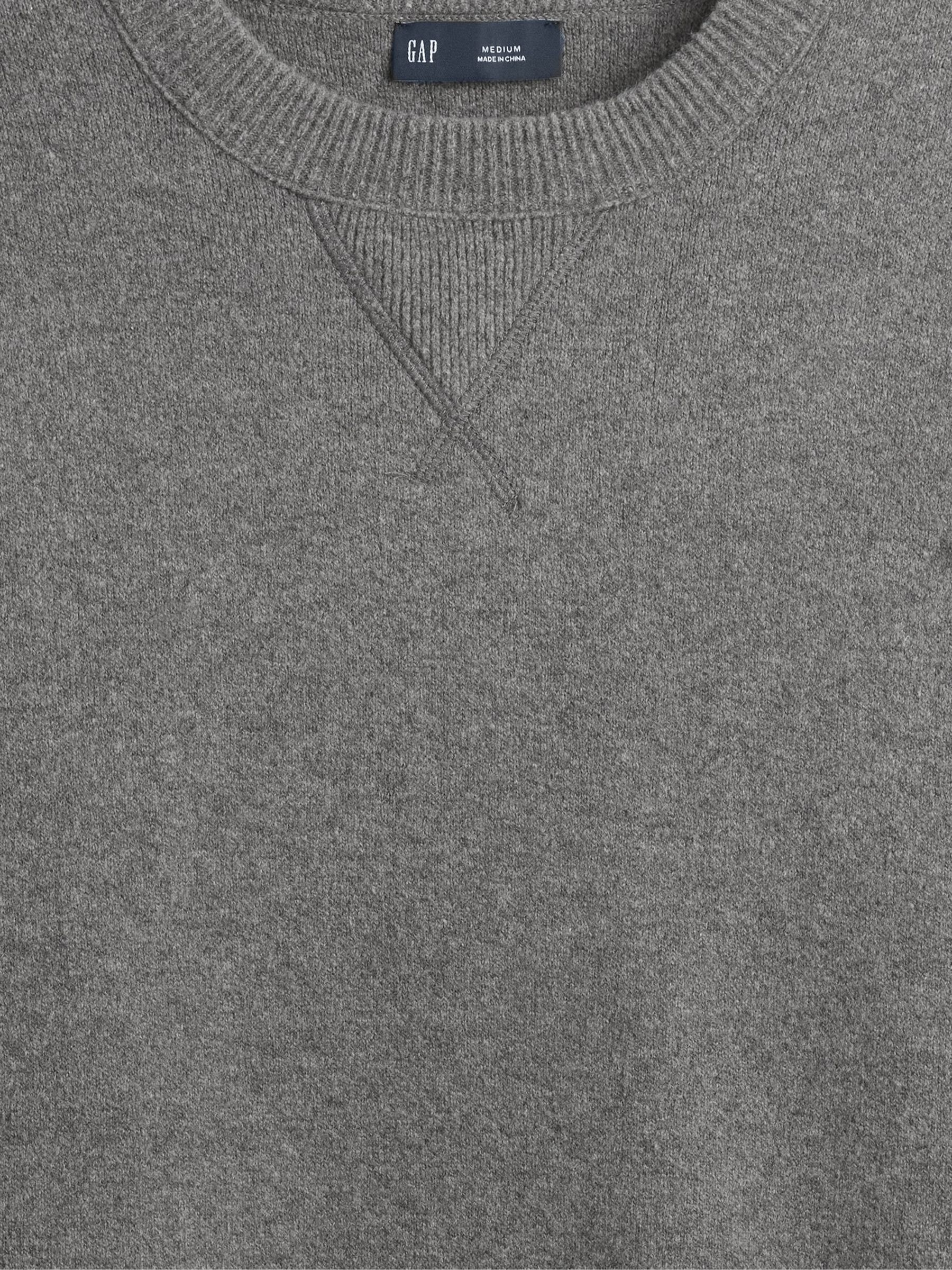 Grey Heavyweight CashSoft Crew Neck Jumper - Image 4 of 4 Grey Heavyweight CashSoft Crew Neck Jumper - Image 4 of 4