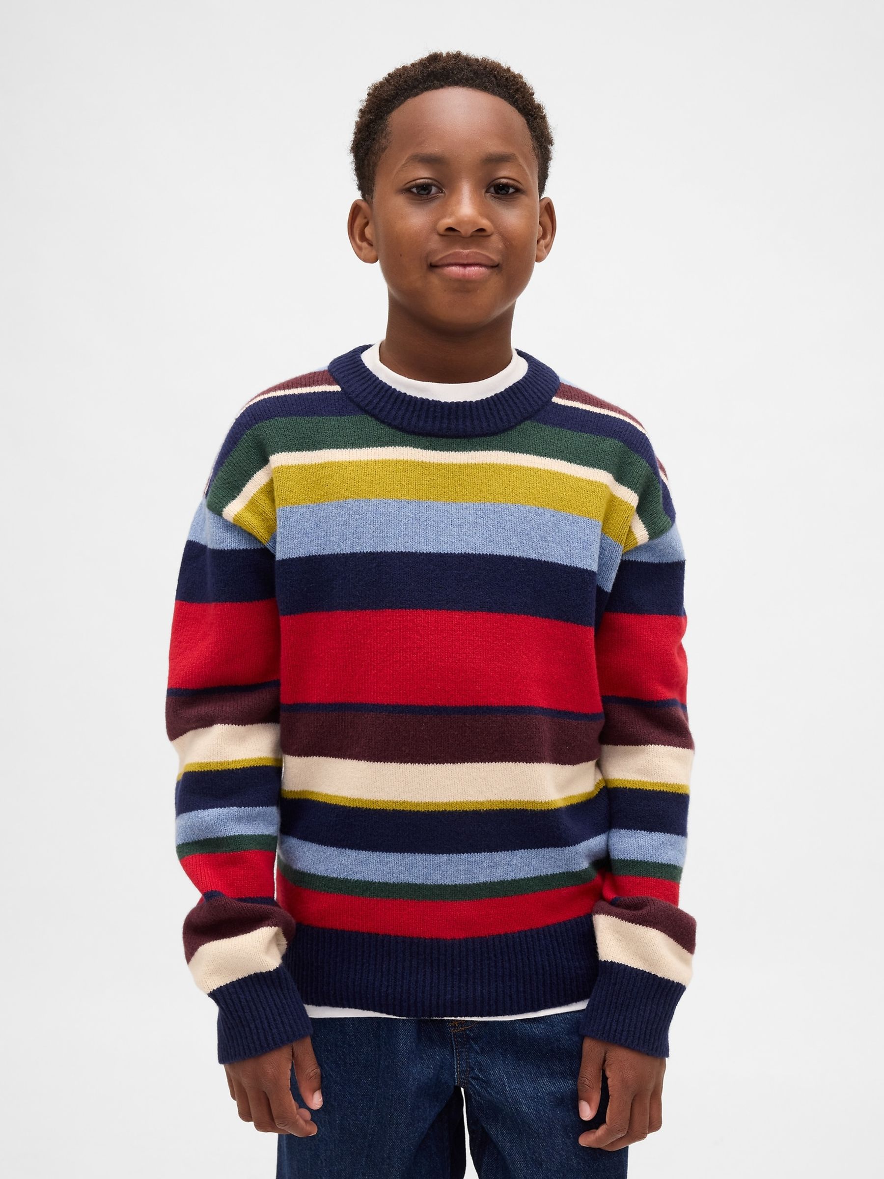 Multi CashSoft Relaxed Crew Neck Jumper (4-13yrs) - Image 1 of 5