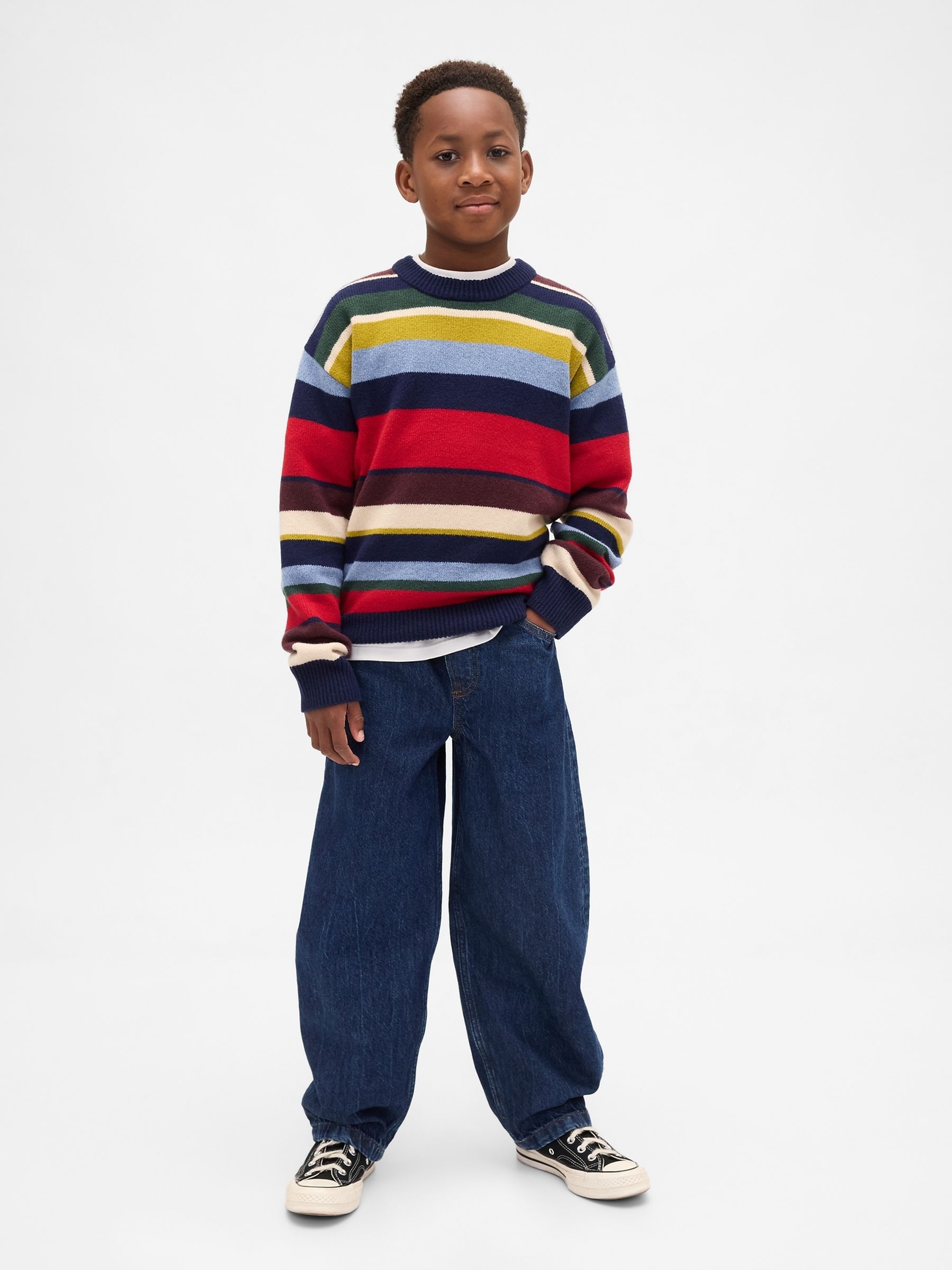 Multi CashSoft Relaxed Crew Neck Jumper (4-13yrs) - Image 3 of 5