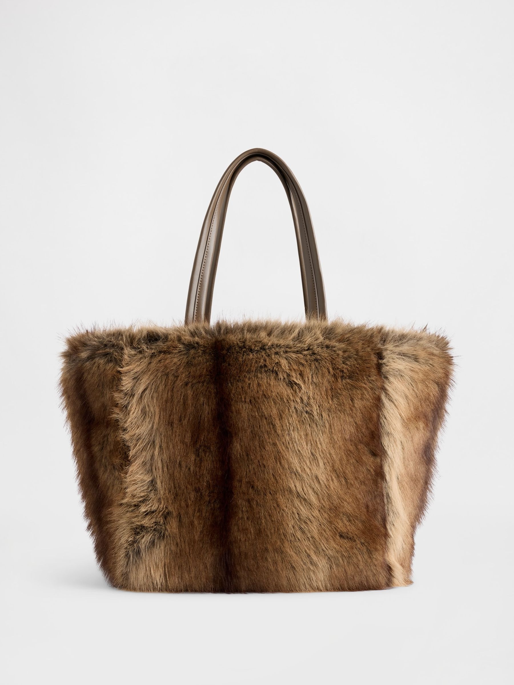 Nude Faux Fur Tote Bag - Image 3 of 3