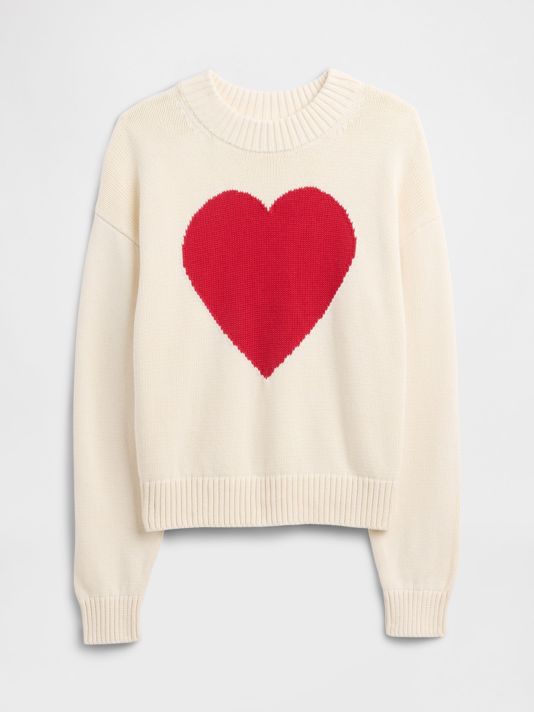 White Relaxed Cropped Intarsia Sweatshirt - Image 5 of 5 White Relaxed Cropped Intarsia Sweatshirt - Image 5 of 5