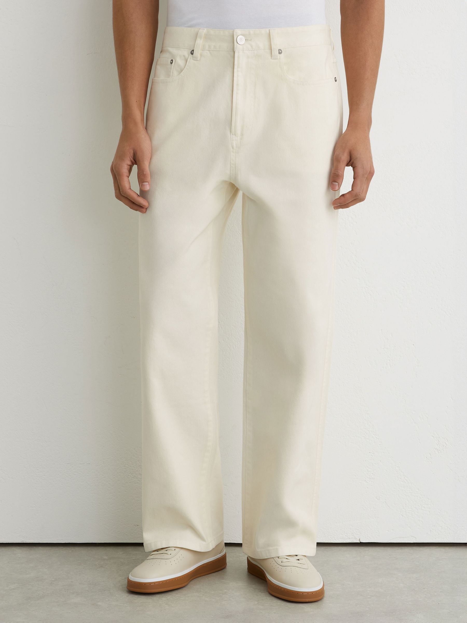 Monogram Relaxed-Fit Jeans in White - image 4