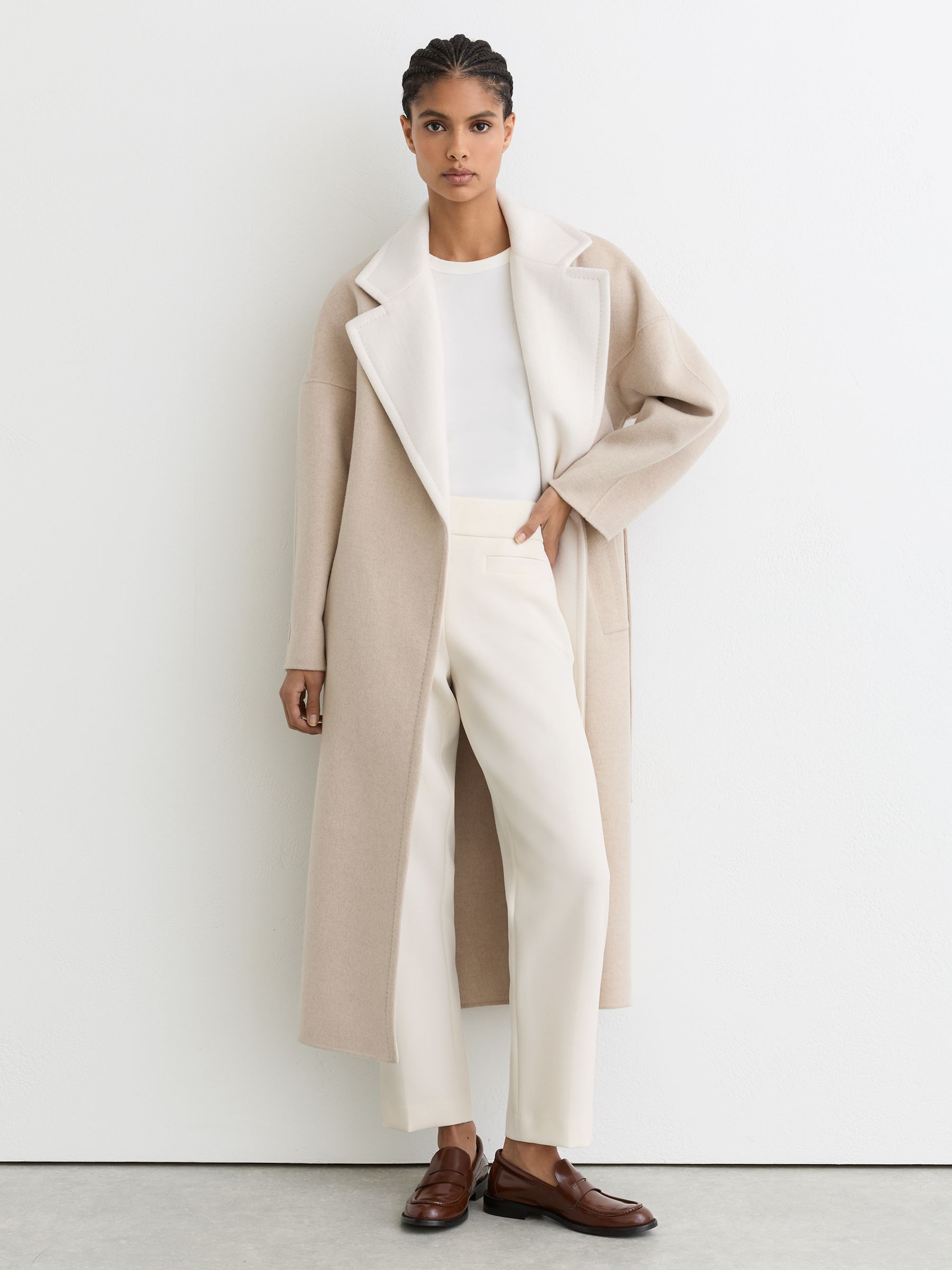 Welt-Pocket Tapered Trousers in Cream - Image 1 of 6