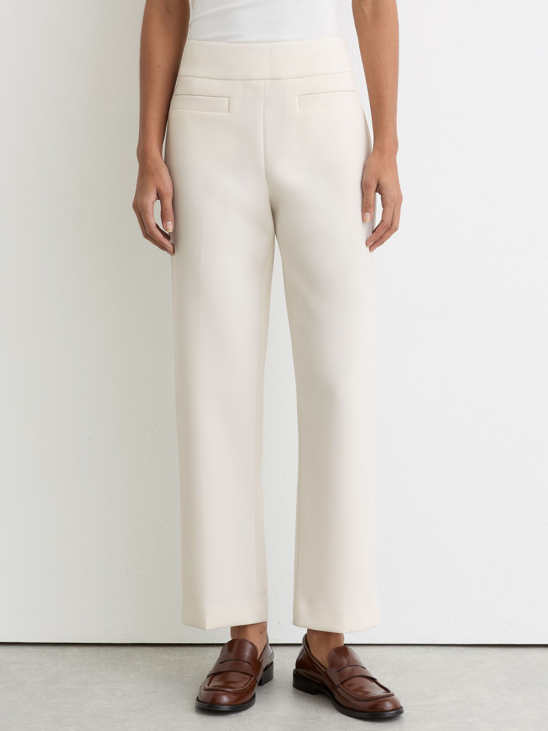 Welt-Pocket Tapered Trousers in Cream - Image 3 of 6