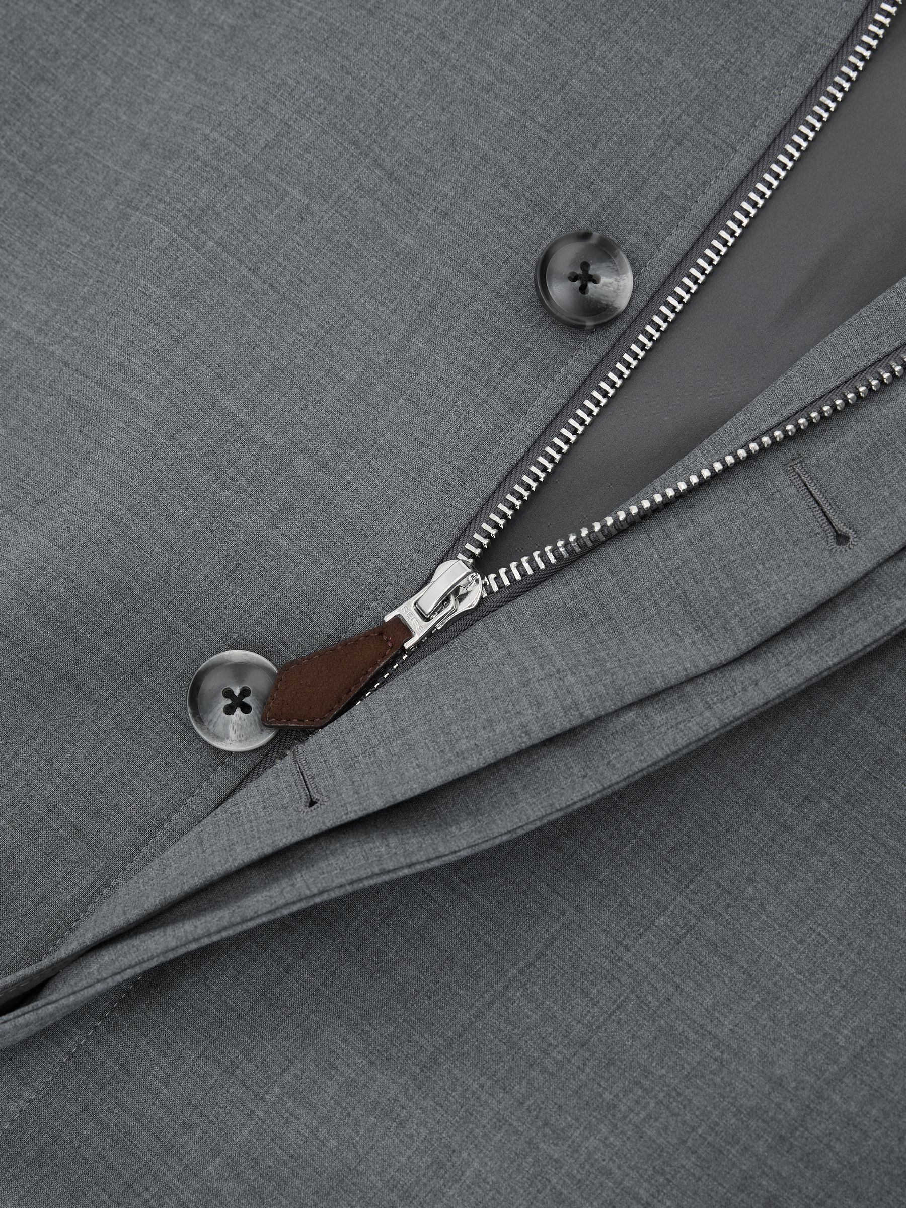 Single-Breasted Raglan Raincoat with Wool in Grey - image 3