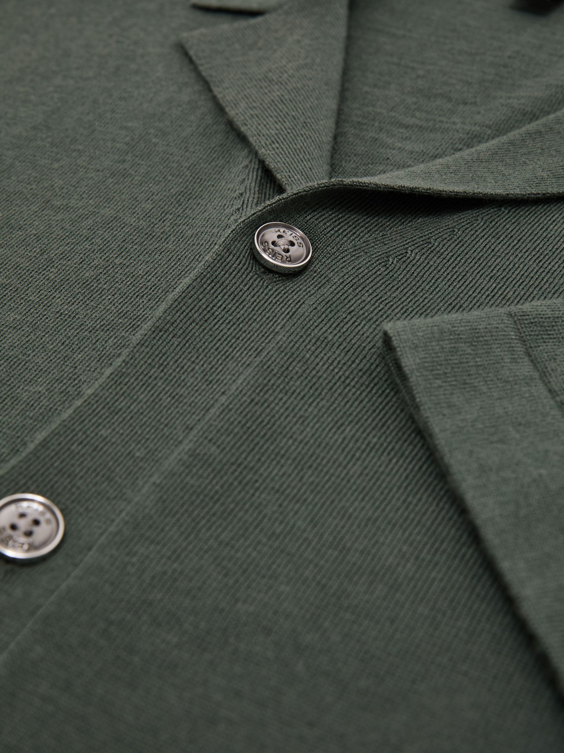 Merino Wool Cuban-Collar Shirt in Kale Green - Image 6 of 6
