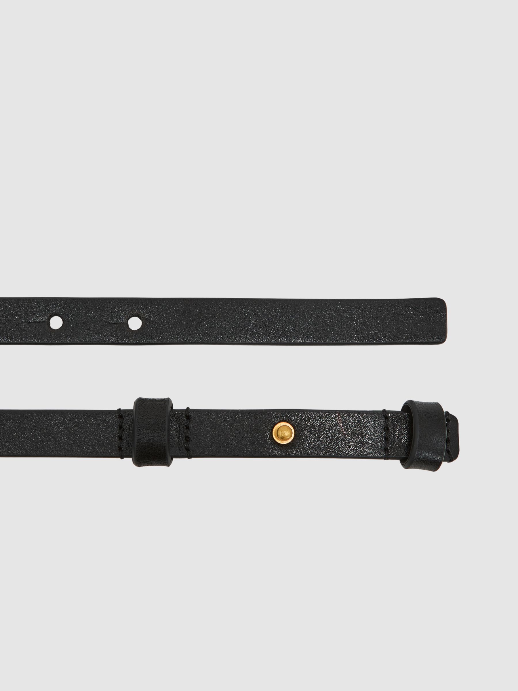 Leather Buckle-Hardware Belt in Black - image 3