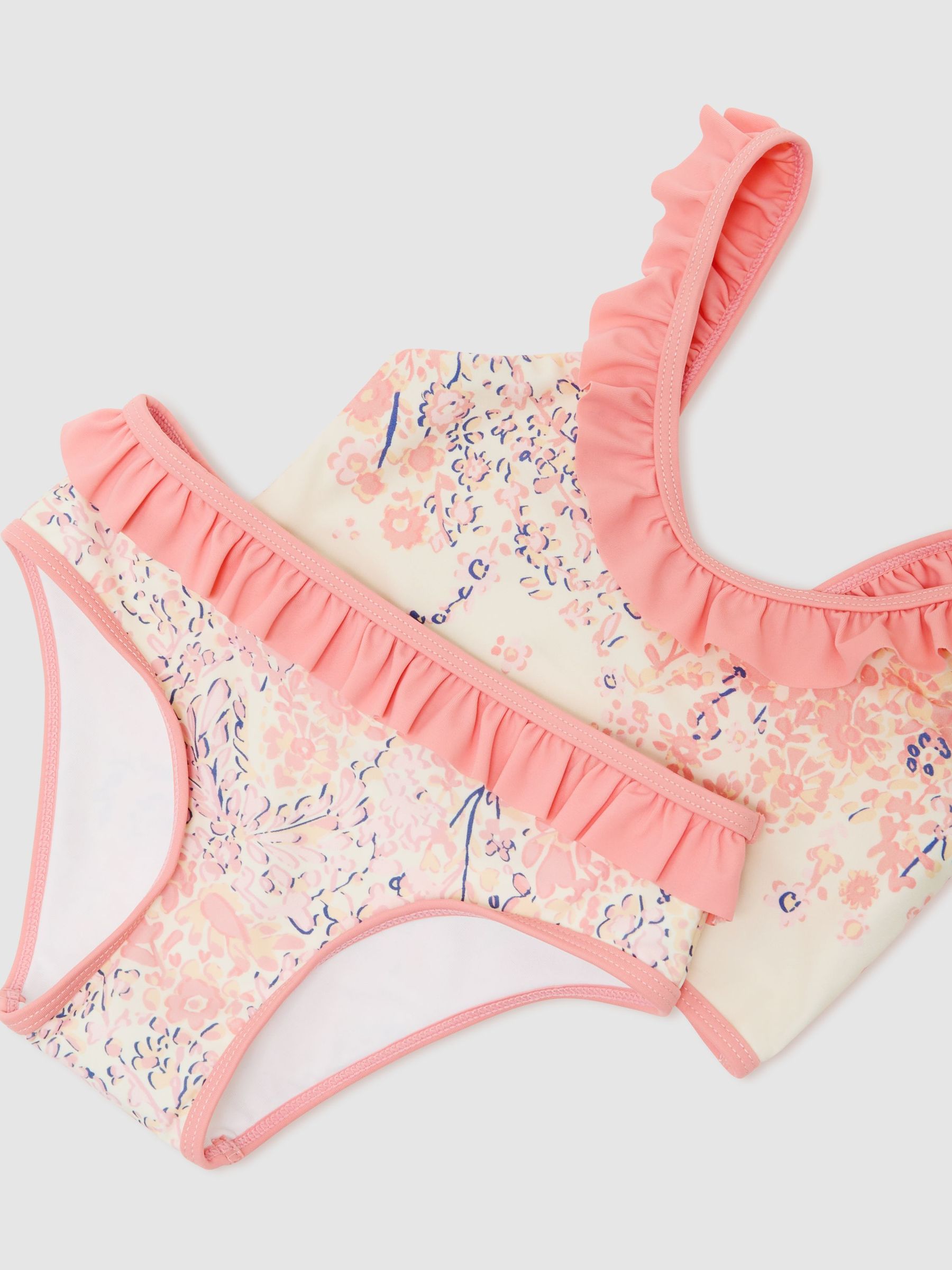 9-13 yrs Printed Ruffle Bikini Set in Pink - Image 3 of 3