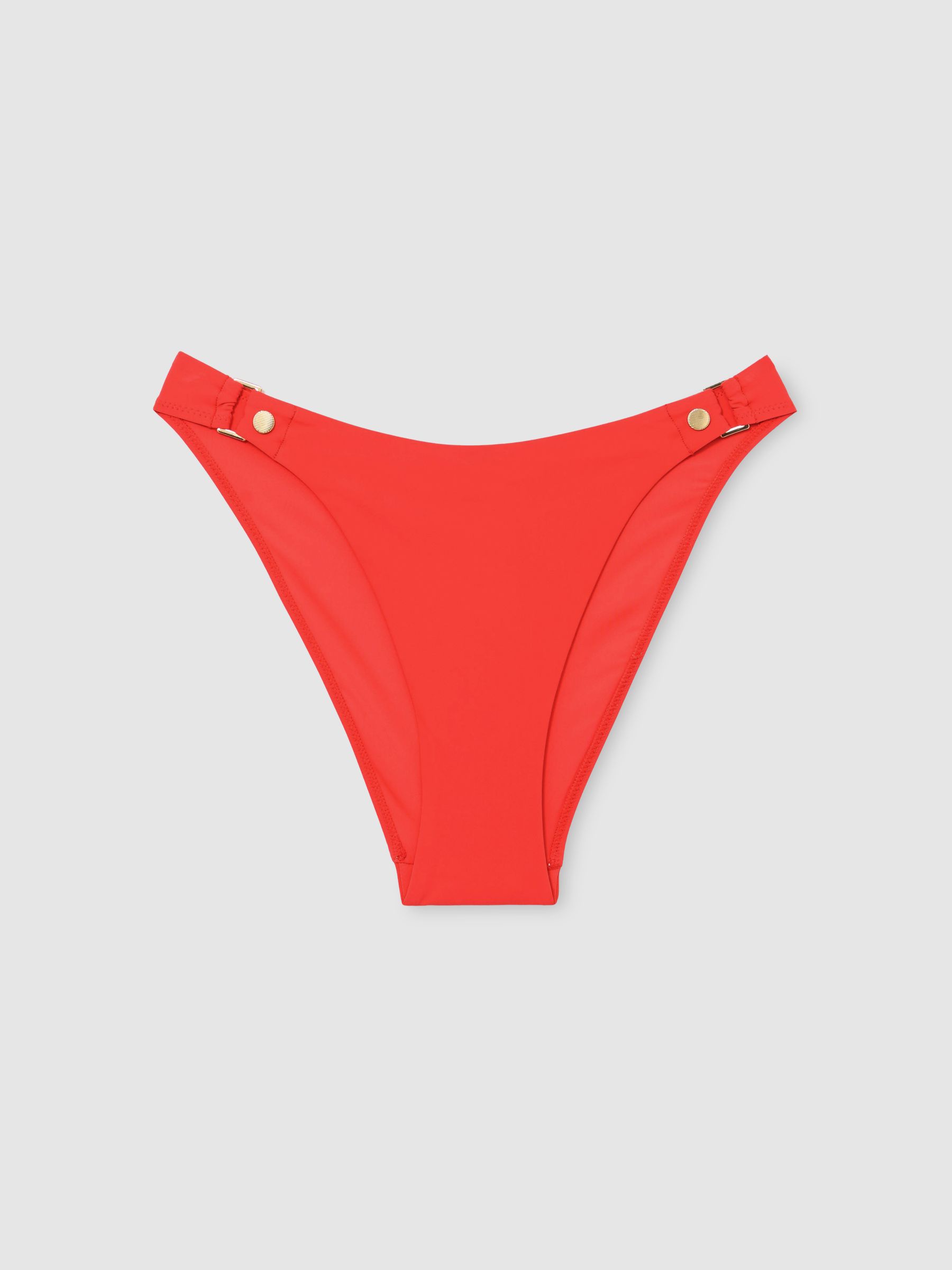 Stud-Detail Bikini Bottoms in Coral Orange - Image 2 of 6