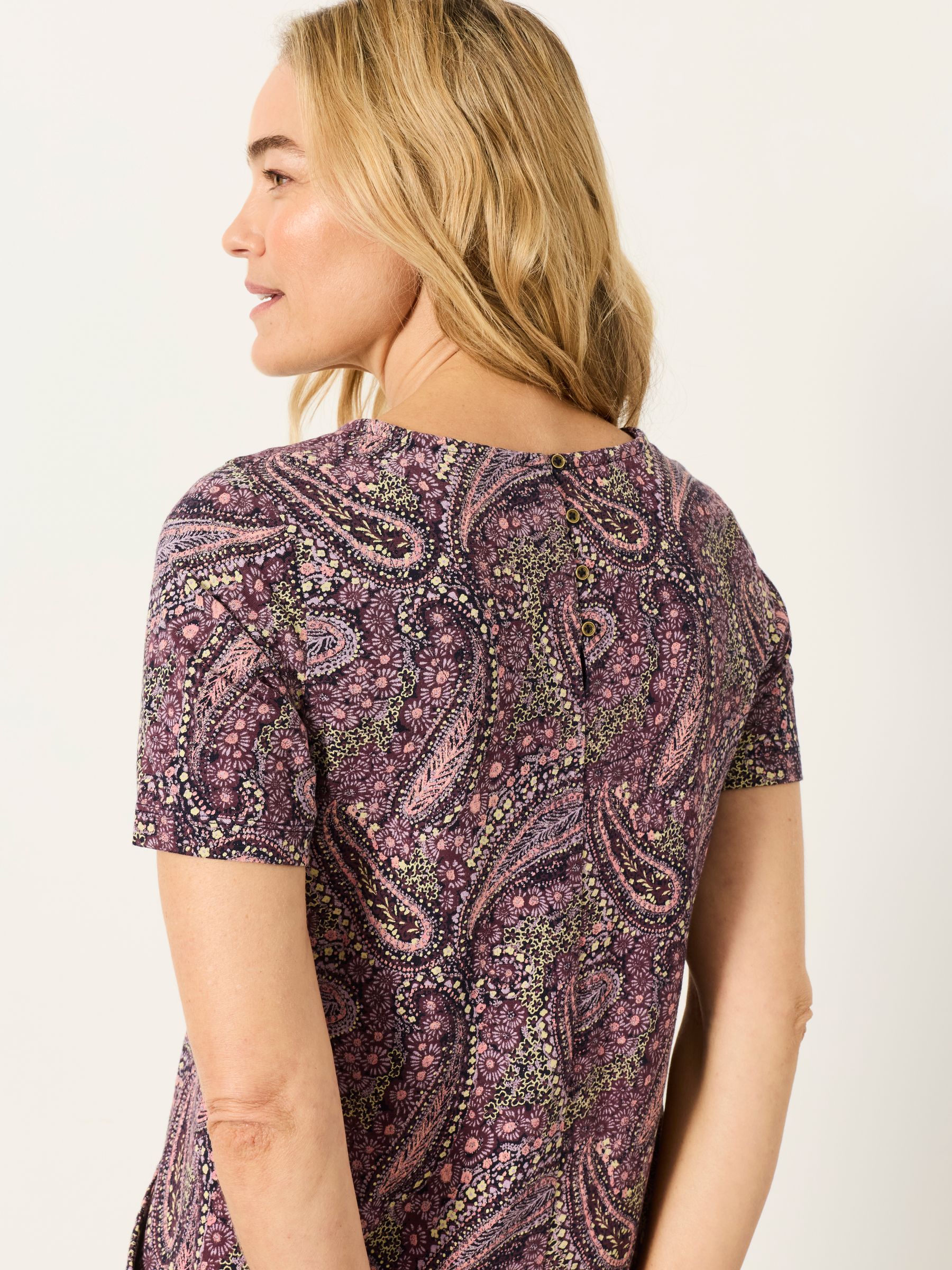 Simone Purple Paisley Regular Jersey Dress - Image 4 of 6