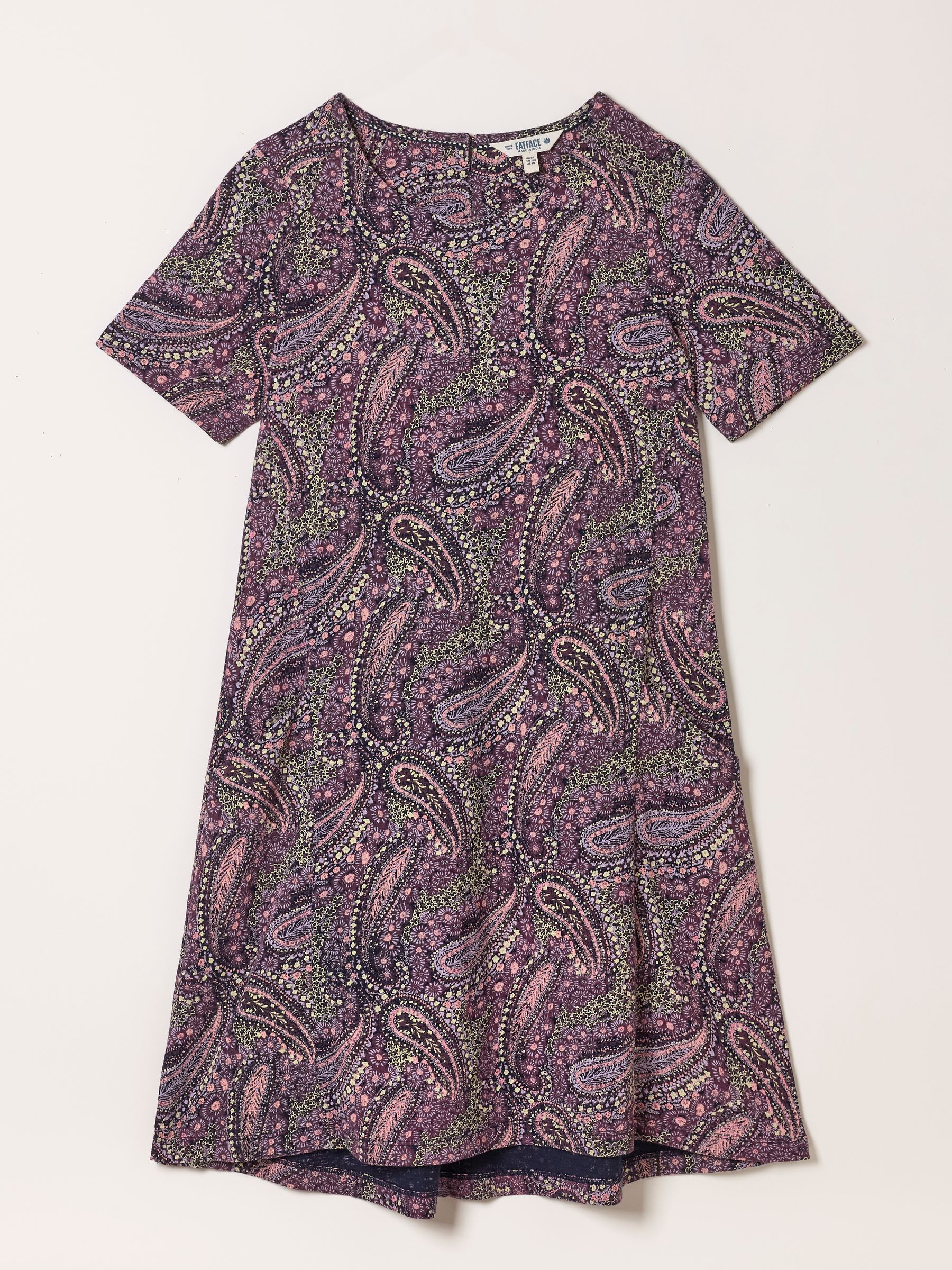 Simone Purple Paisley Regular Jersey Dress - Image 6 of 6
