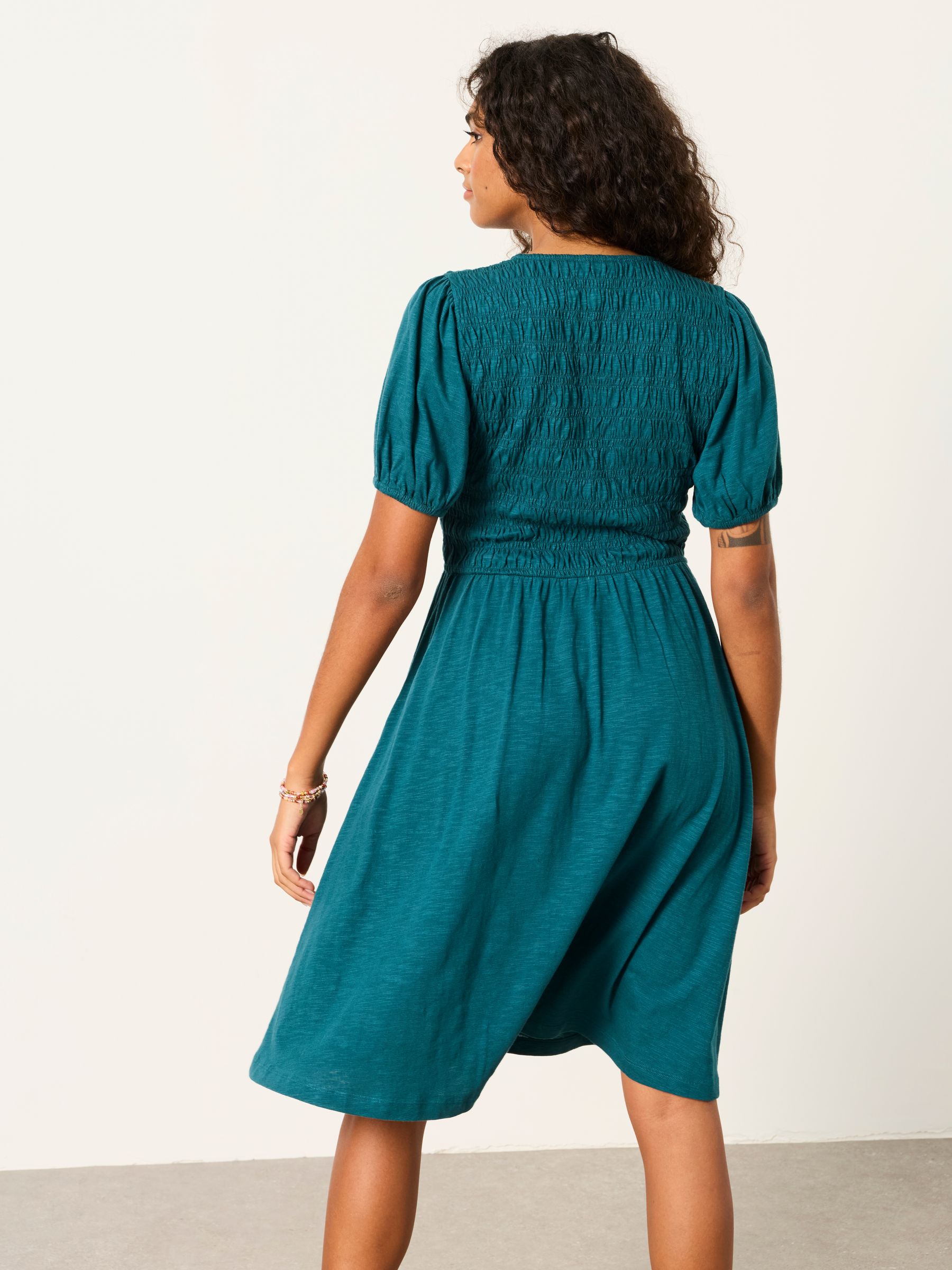 Nora Teal Blue Regular Jersey Dress - Image 2 of 5