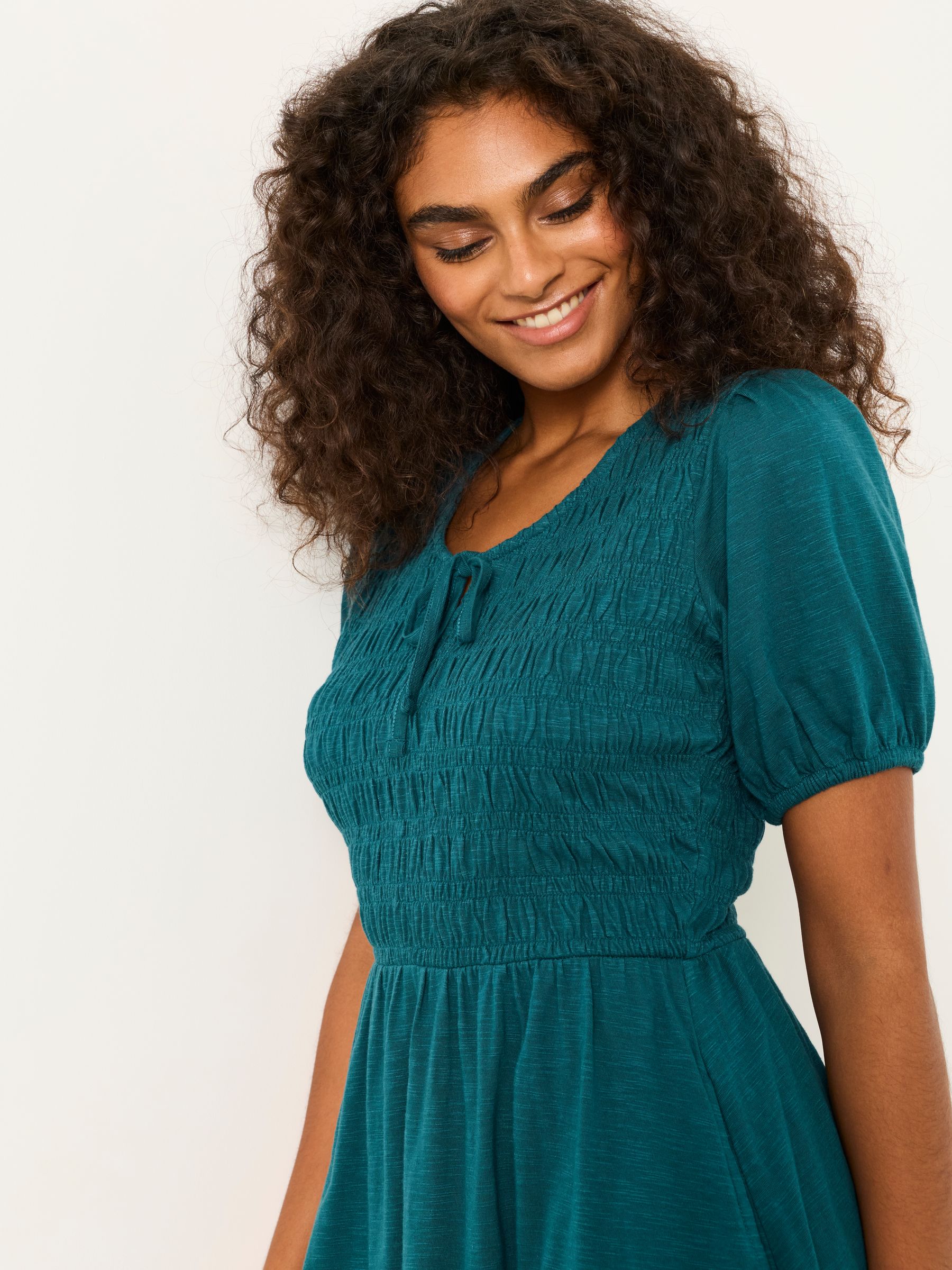 Nora Teal Blue Regular Jersey Dress - Image 3 of 5