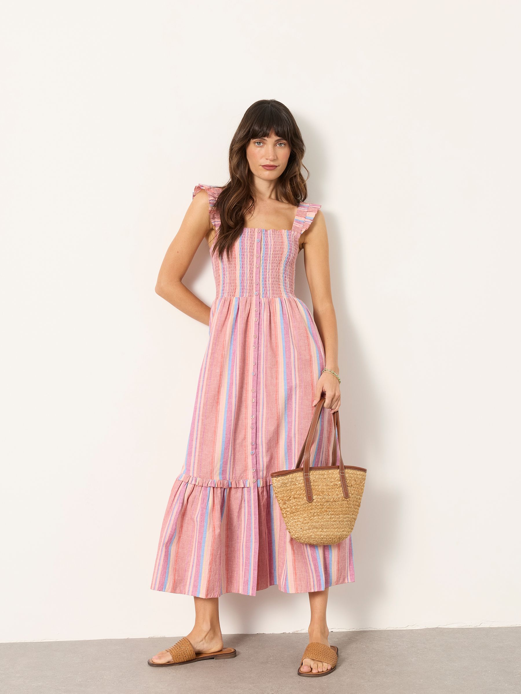 Eva Pink Regular Midi Dress - Image 1 of 6