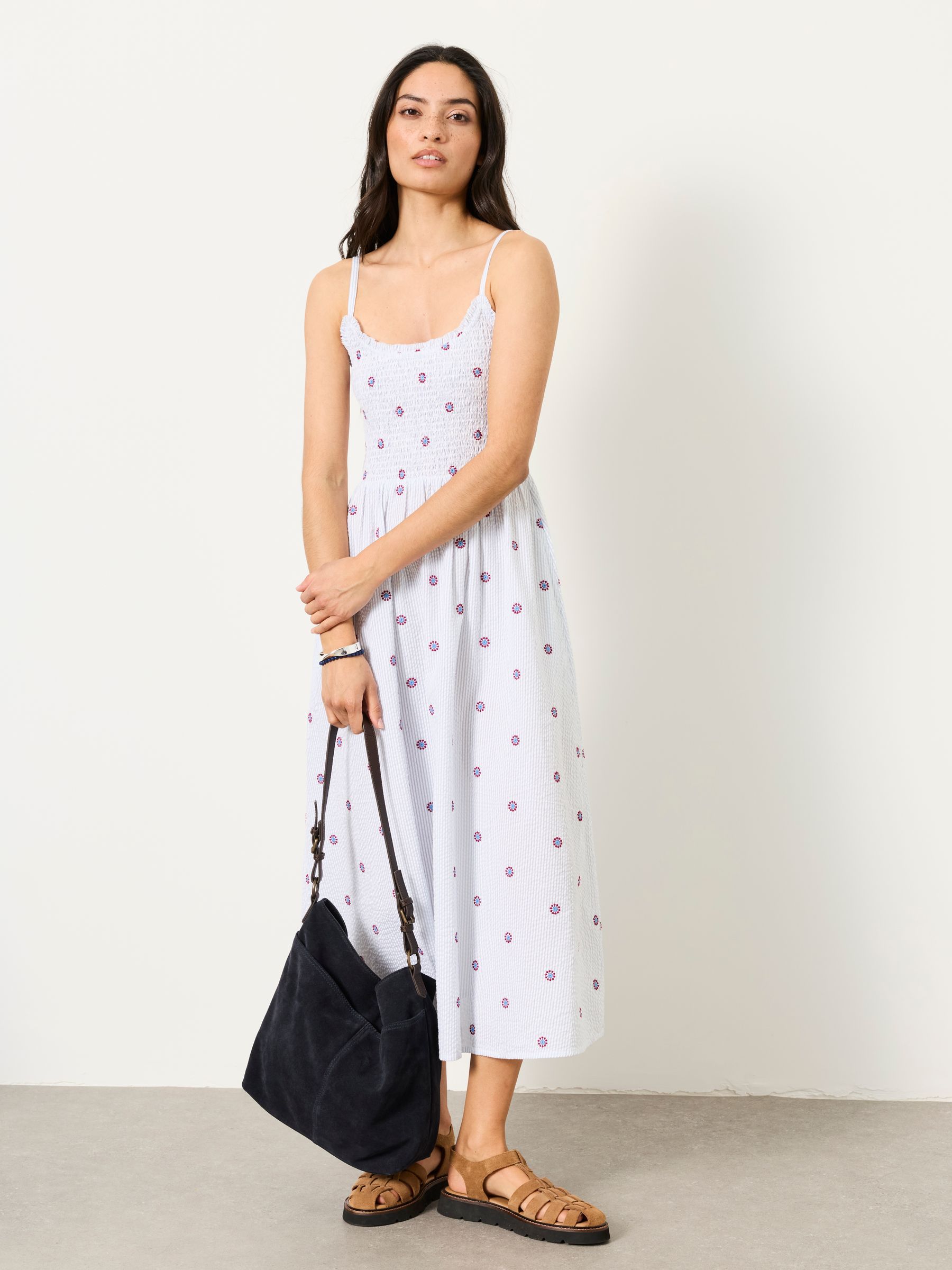 Fat Face - Blue - Emmy Blue Regular Midi Dresses Fat Face - Blue - Emmy Blue Regular Midi Dresses