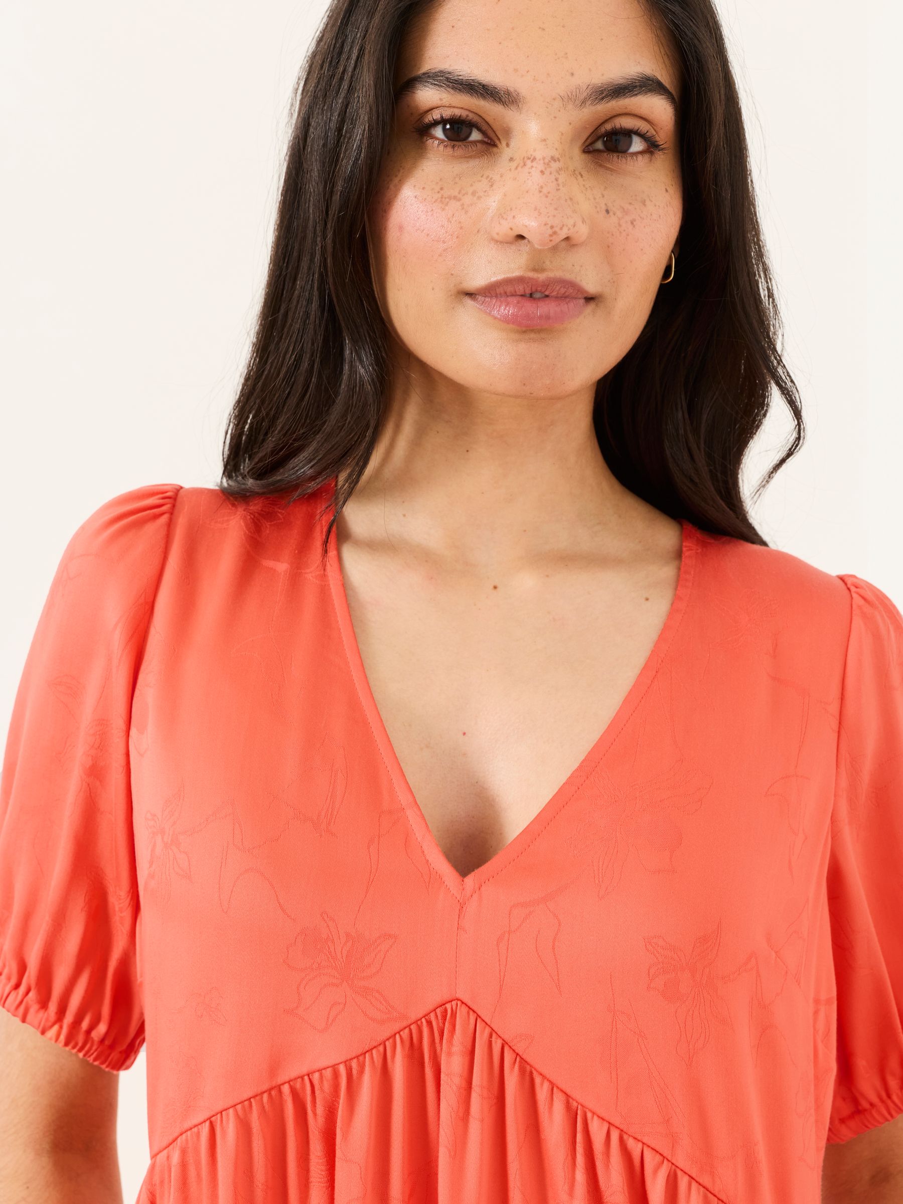 Remi Coral Pink Regular Midi Dress - Image 3 of 5