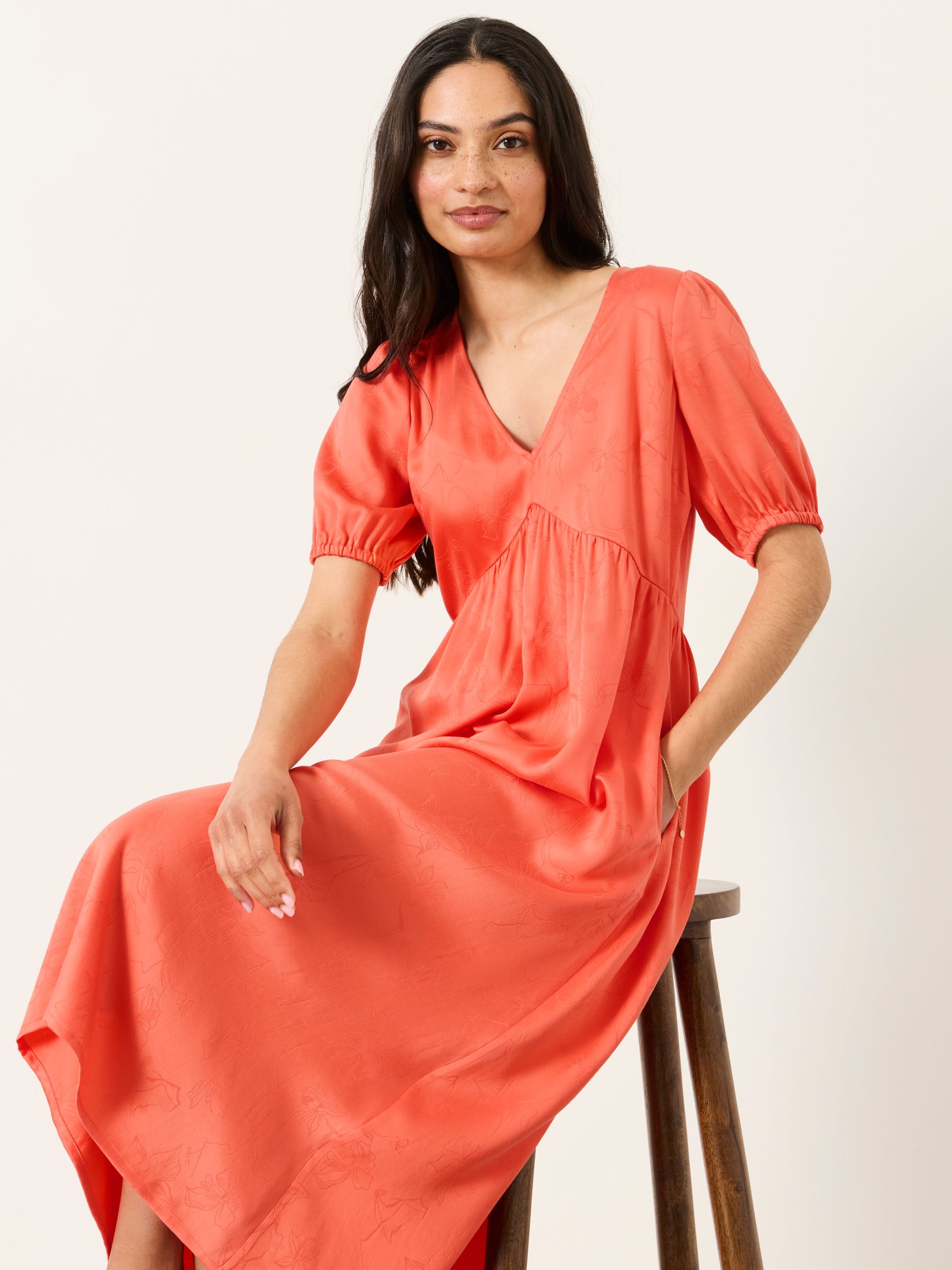 Remi Coral Pink Regular Midi Dress - Image 4 of 5
