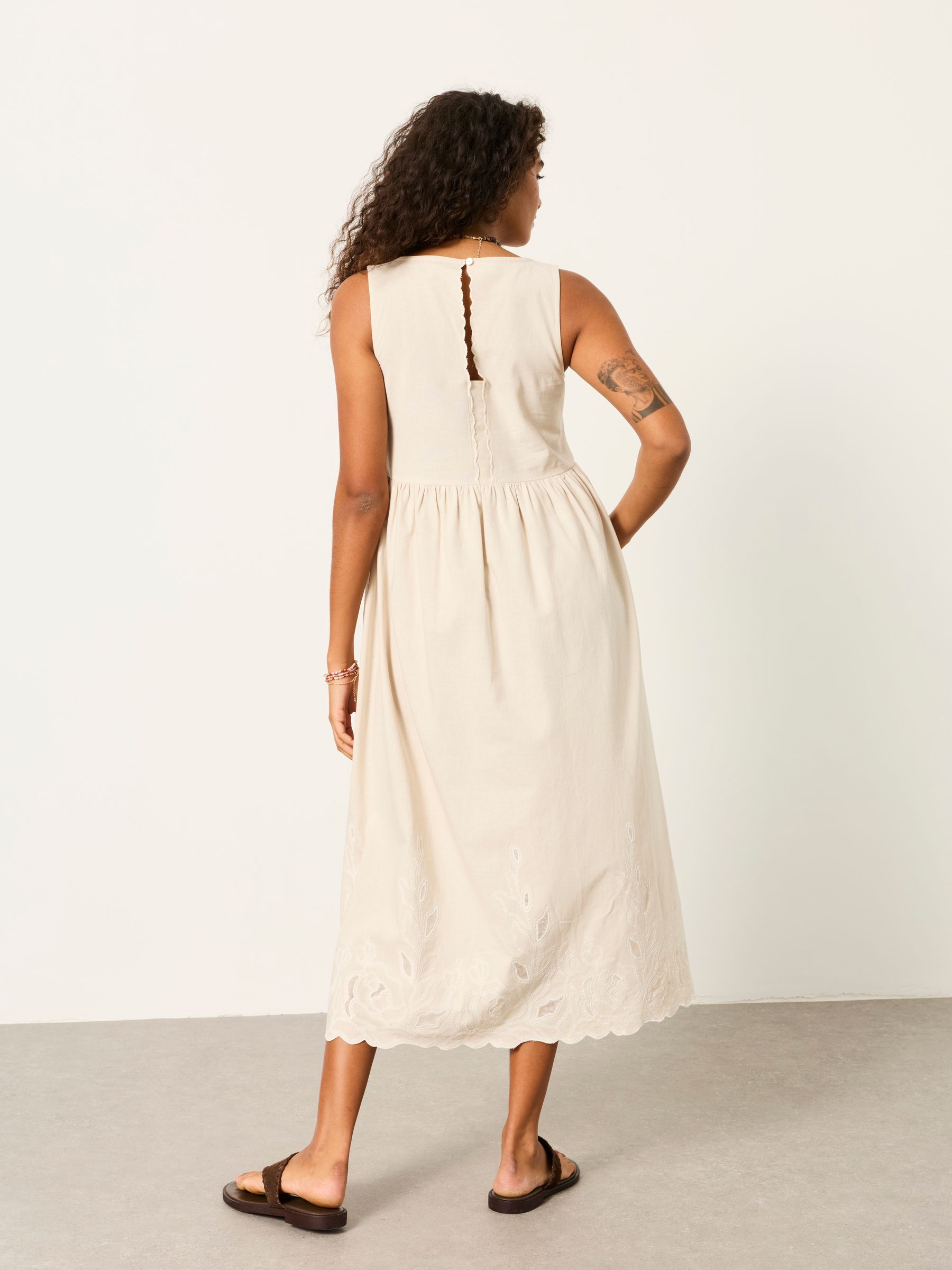 Analisa Natural Regular Embroidered Midi Dress - Image 2 of 5