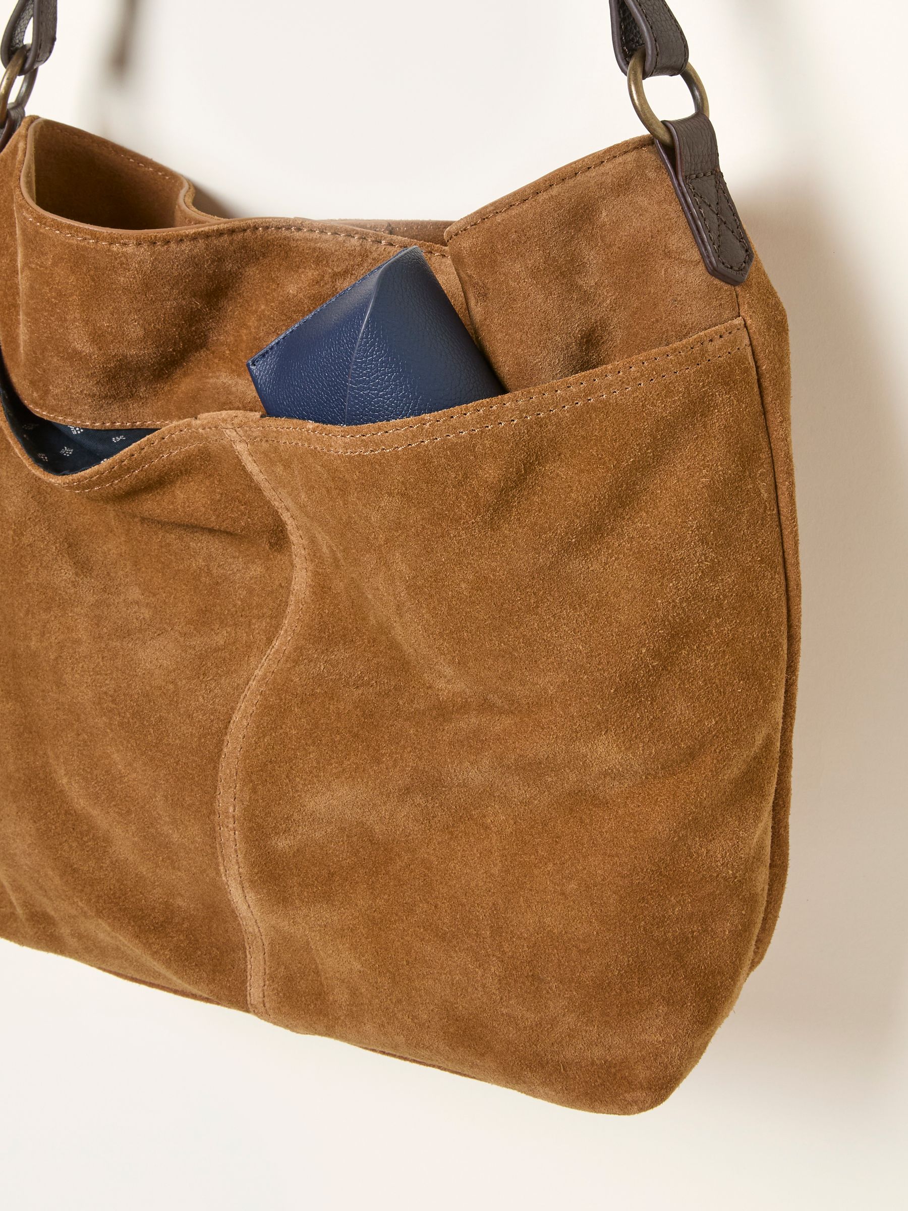 Molly Tan Brown Suede Shoulder Bag - Image 3 of 3