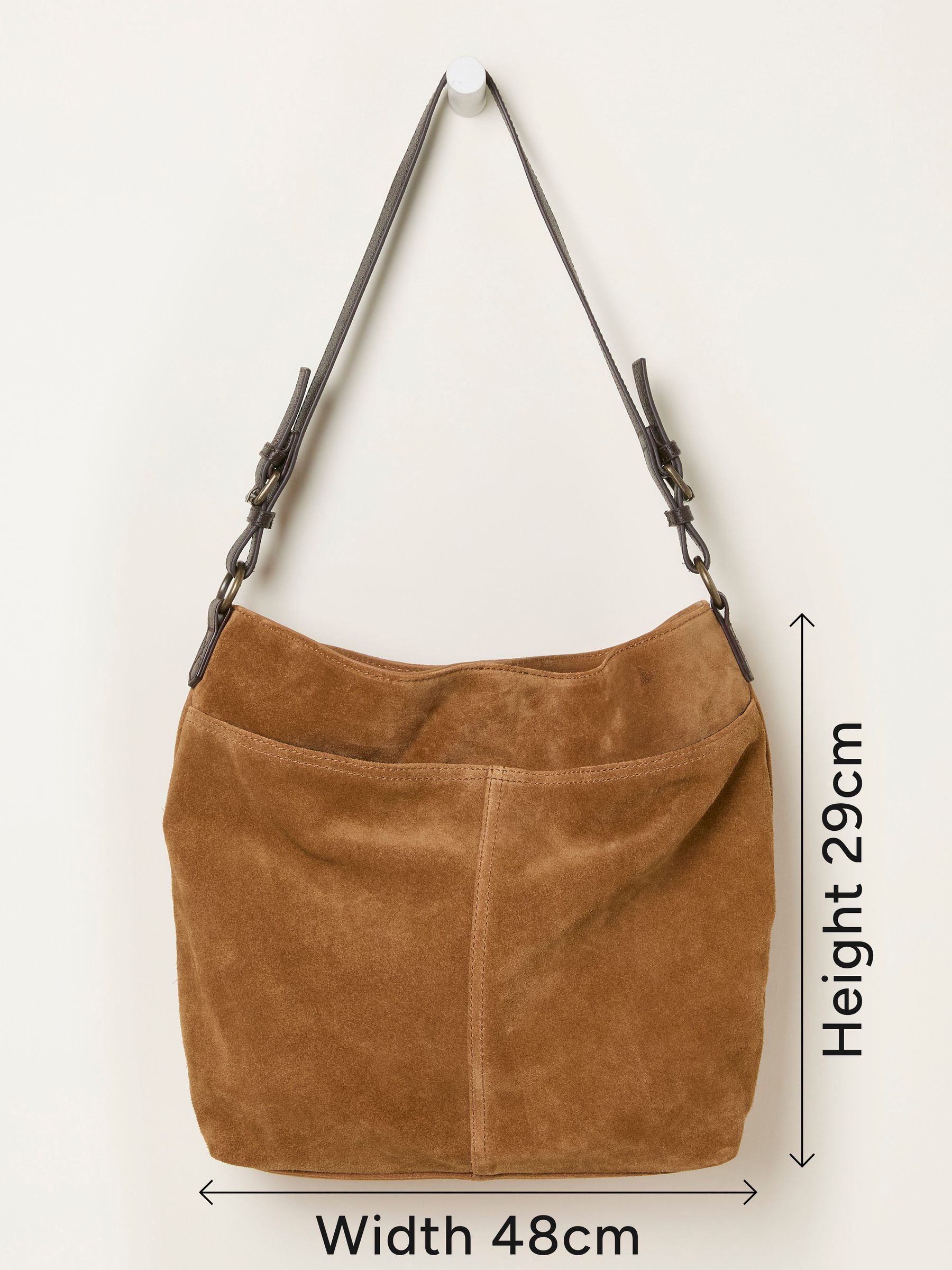 Molly Tan Brown Suede Shoulder Bag - Image 4 of 4