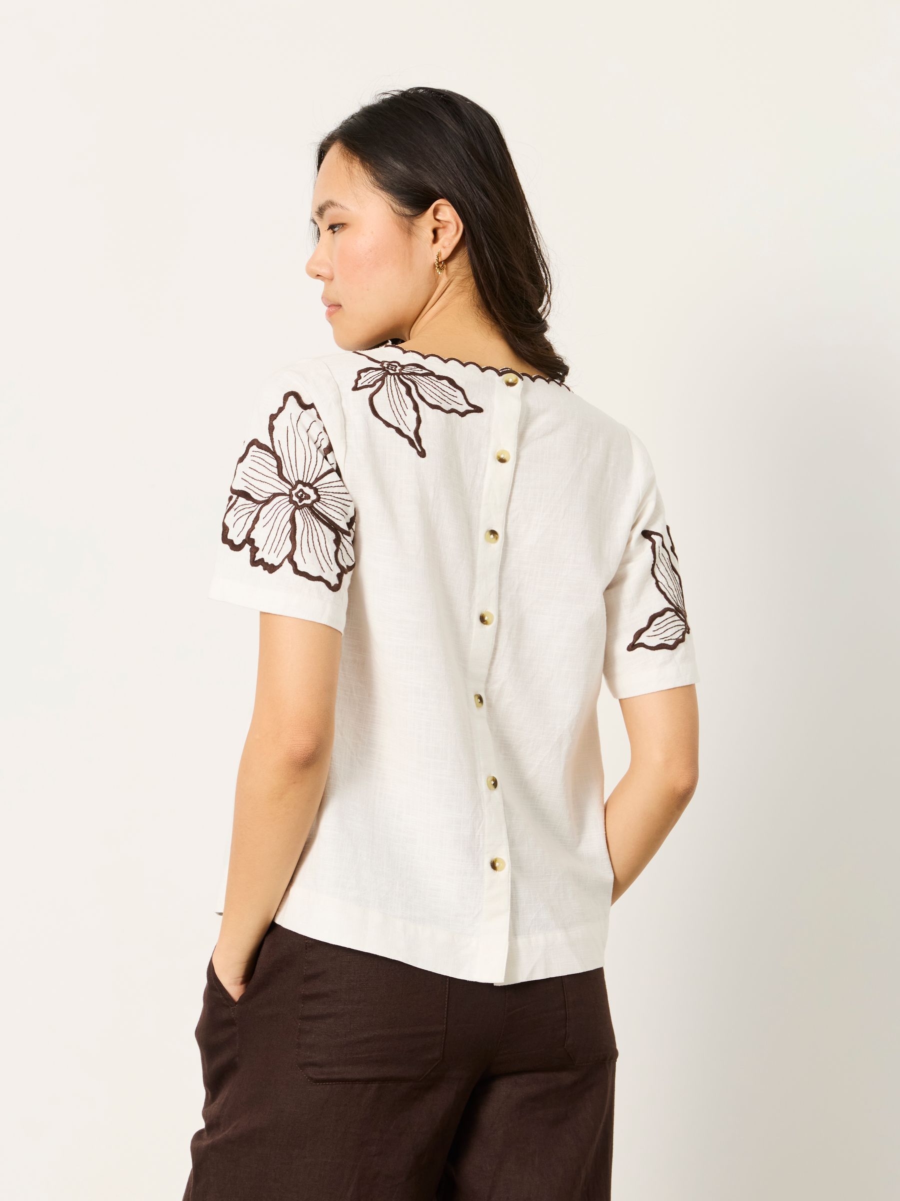 Hazel Ivory Regular Embroidered Blouse - Image 2 of 6