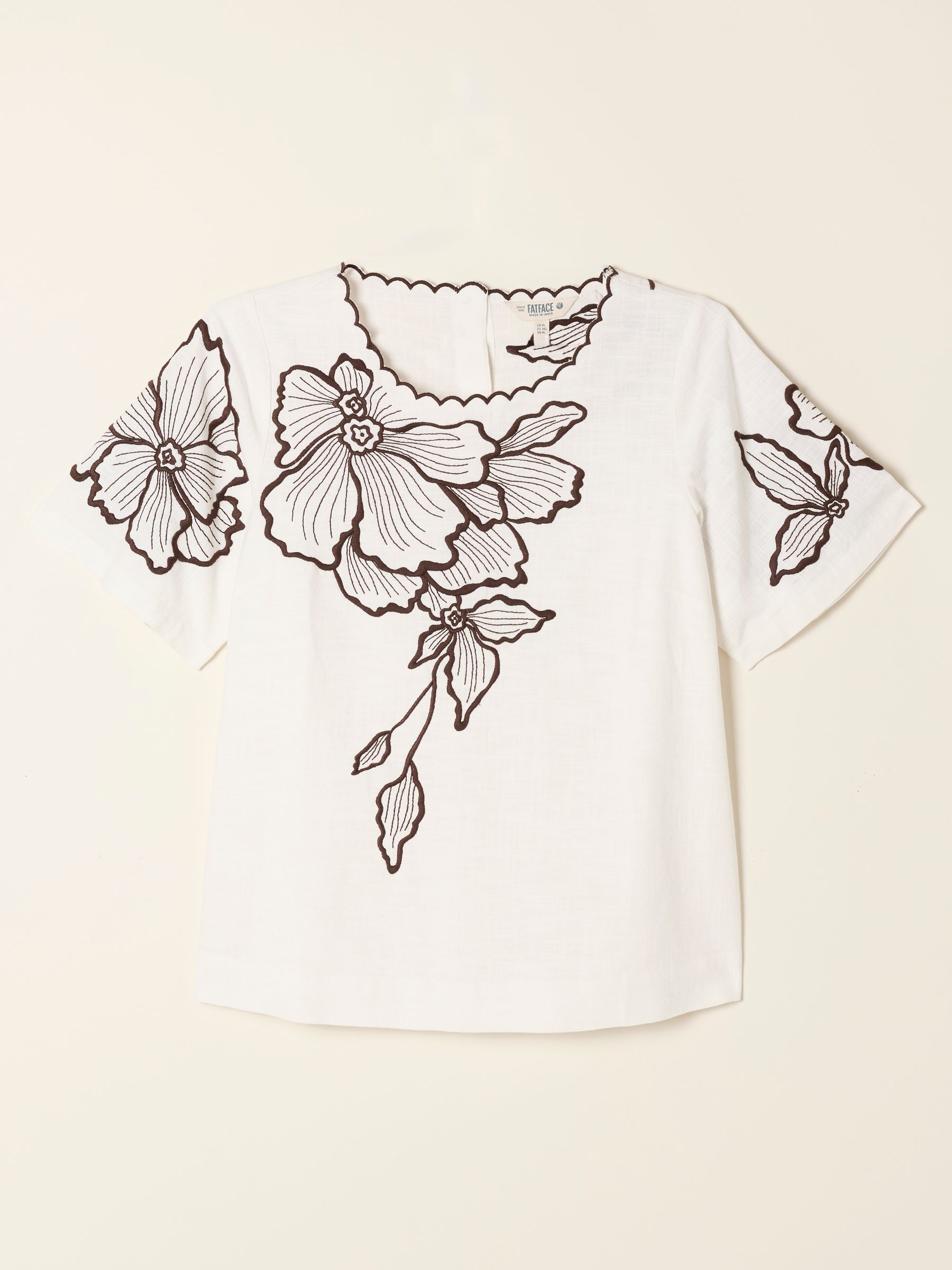 Hazel Ivory Regular Embroidered Blouse | FatFace USA