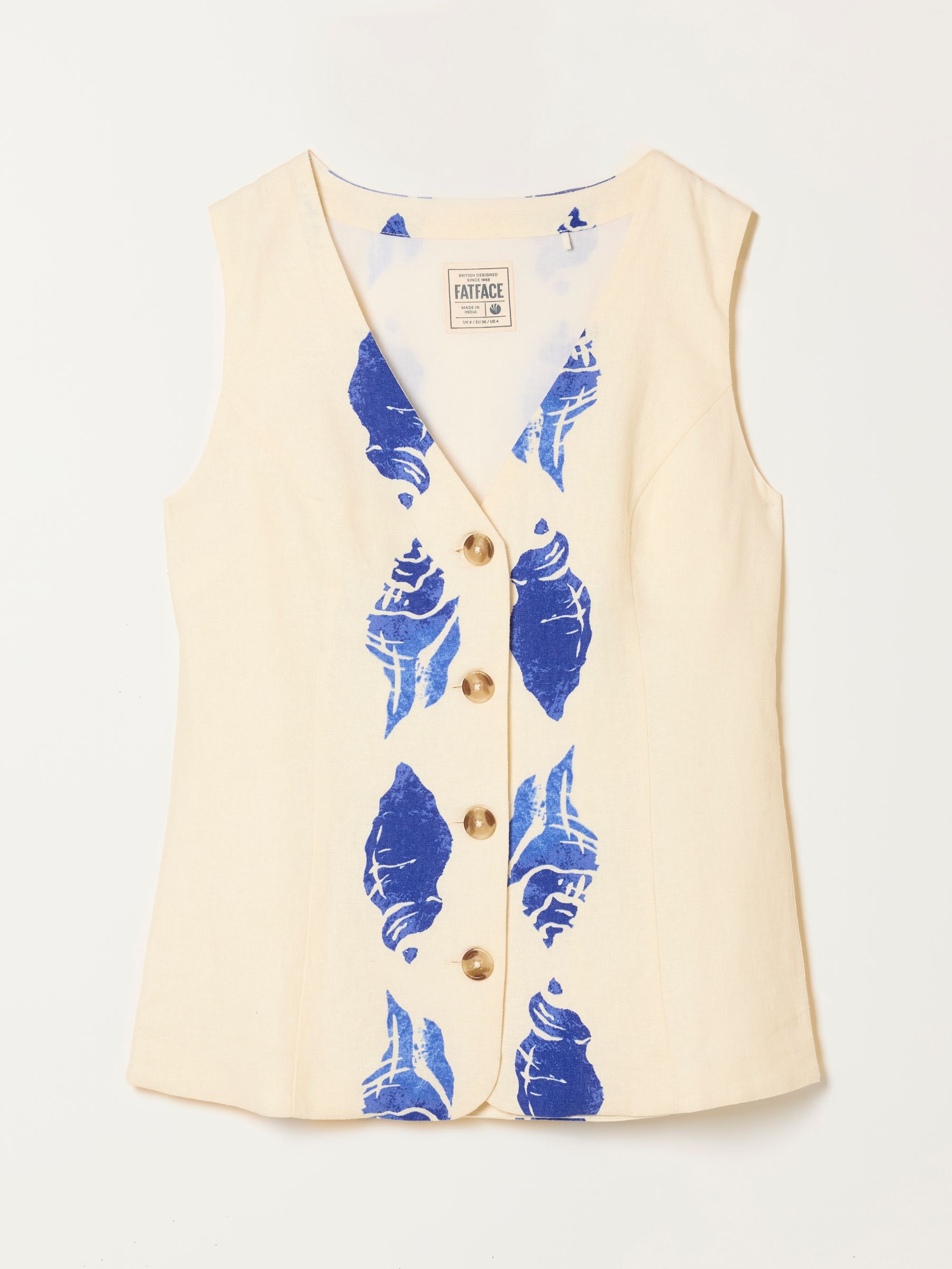 Indie Ivory Shells Regular Waistcoat - Image 7 of 8