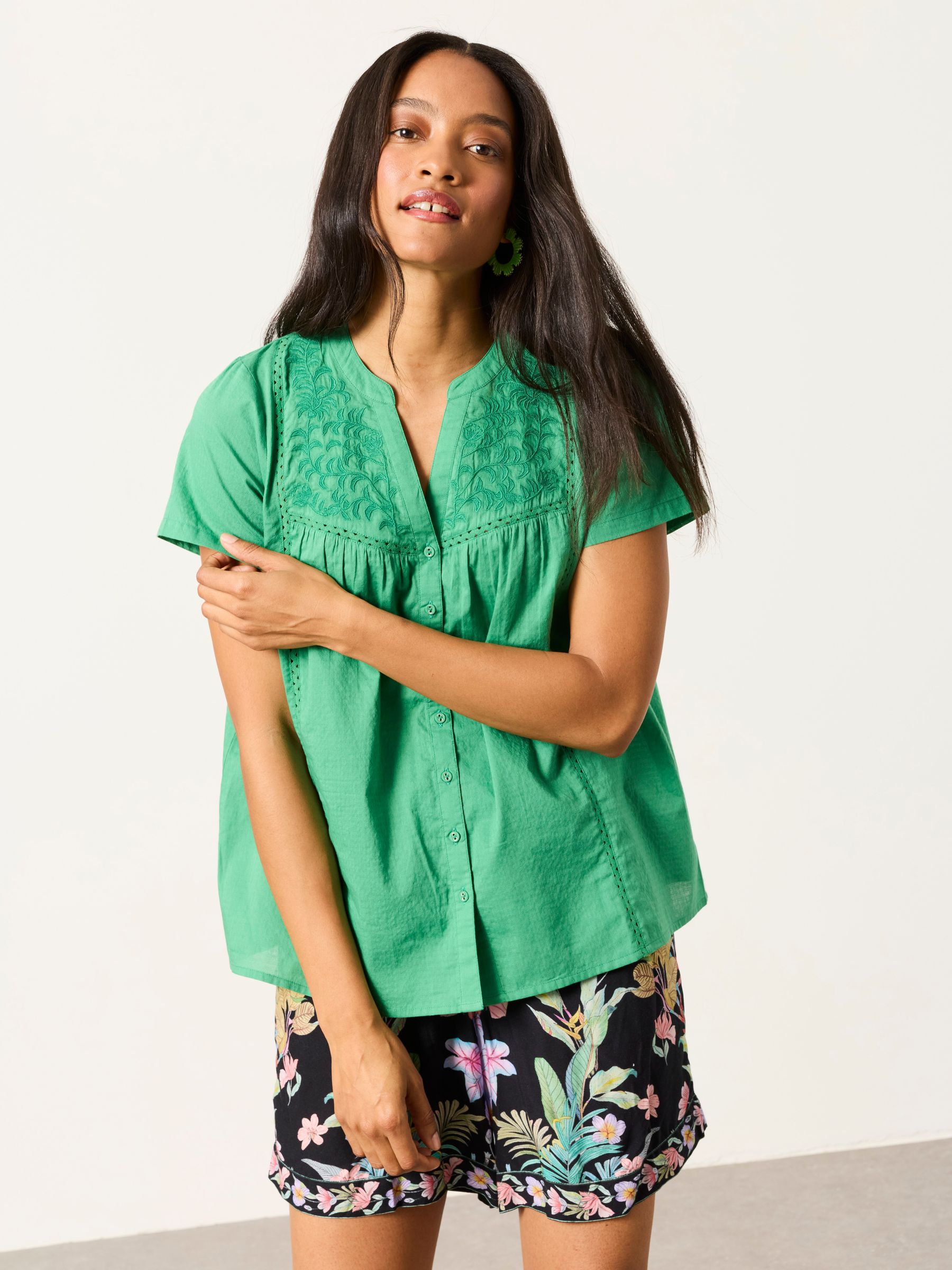 Letty Green Regular Embroidered Blouse - Image 1 of 6