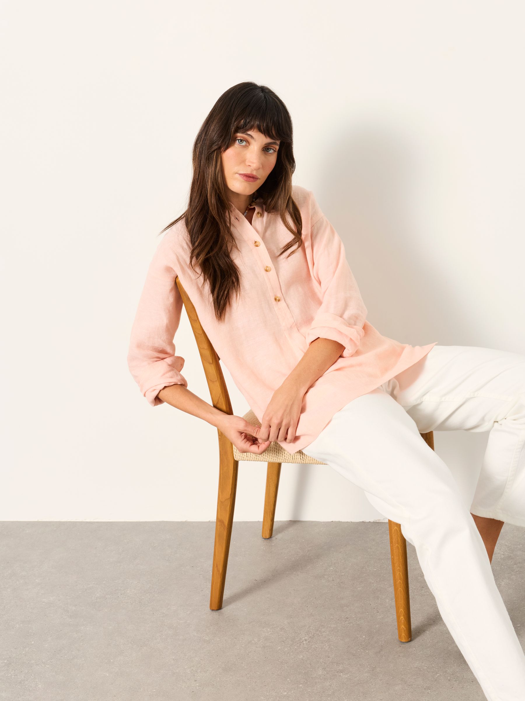 Julia Orange Regular Linen Popover - Image 4 of 7