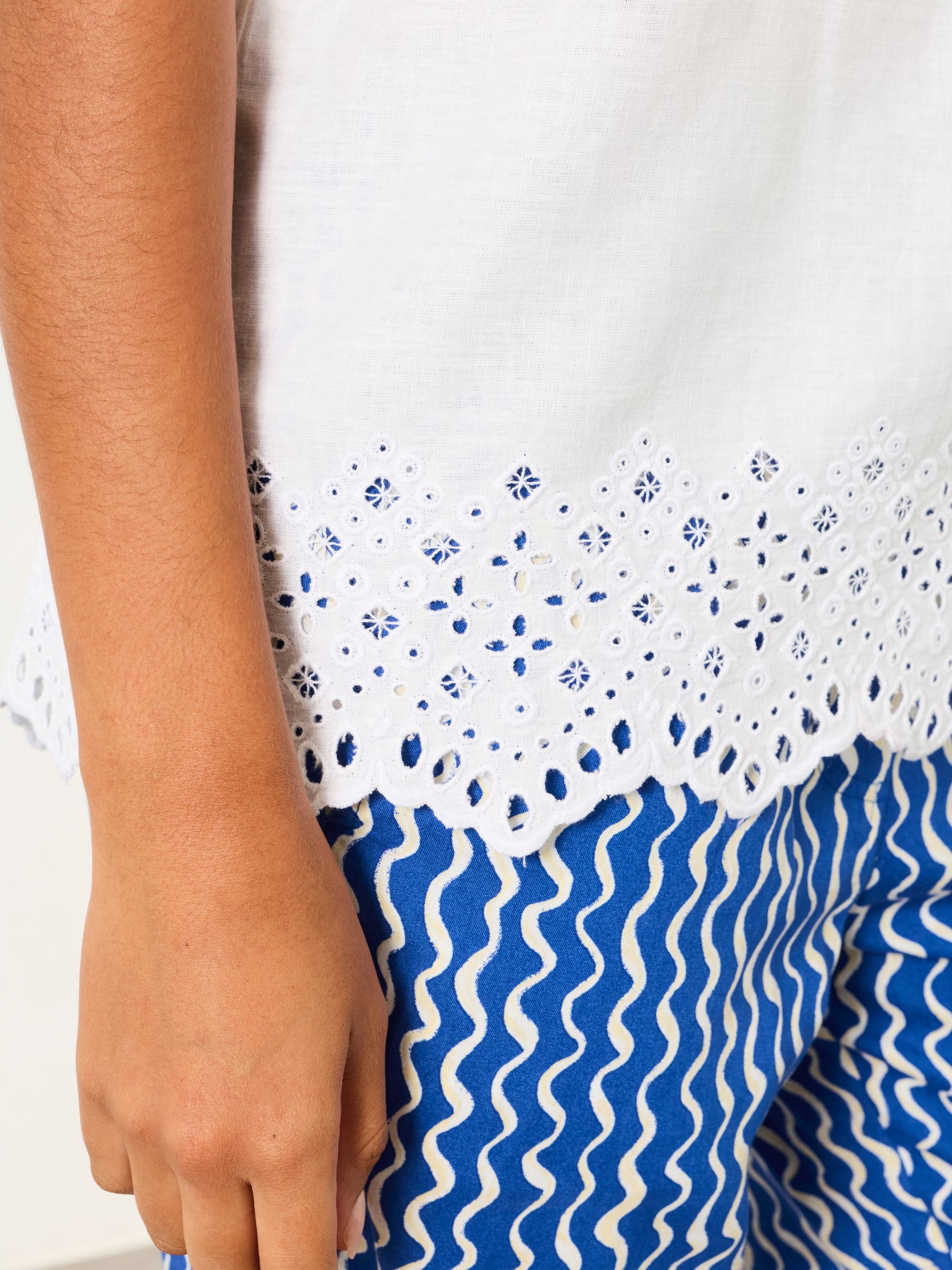 Ella White Regular Broderie Cami - Image 4 of 6