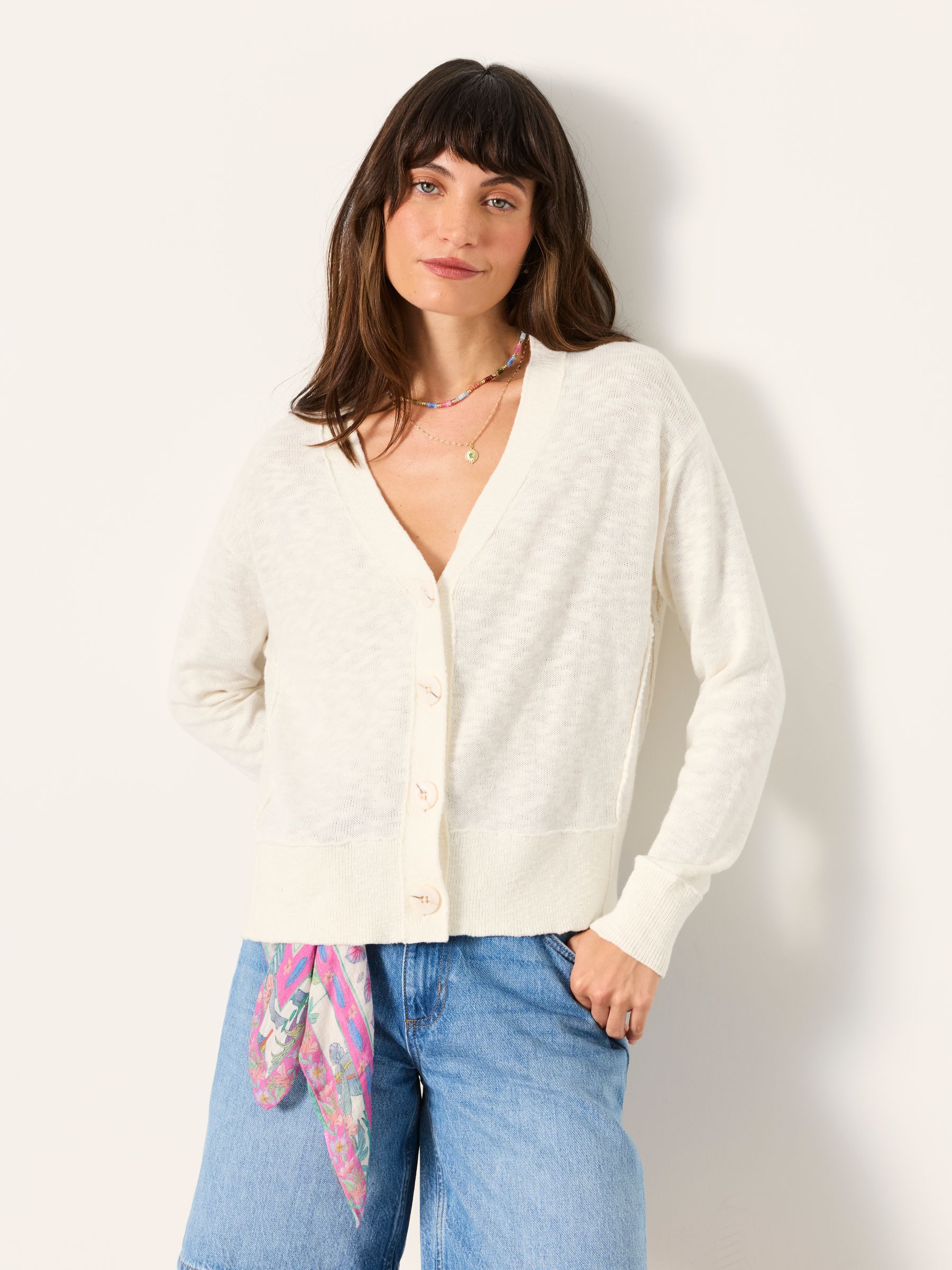 Suzie White Knitted Cardigan - Image 1 of 5