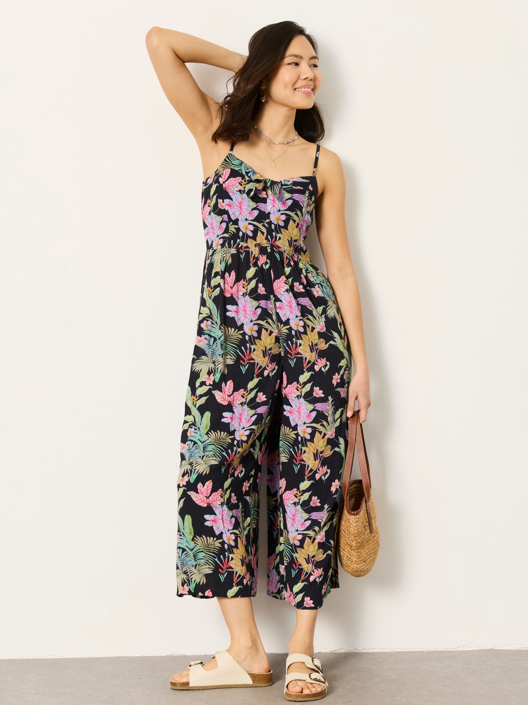 Salma Black Tropical Jumpsuit - Image 2 of 7
