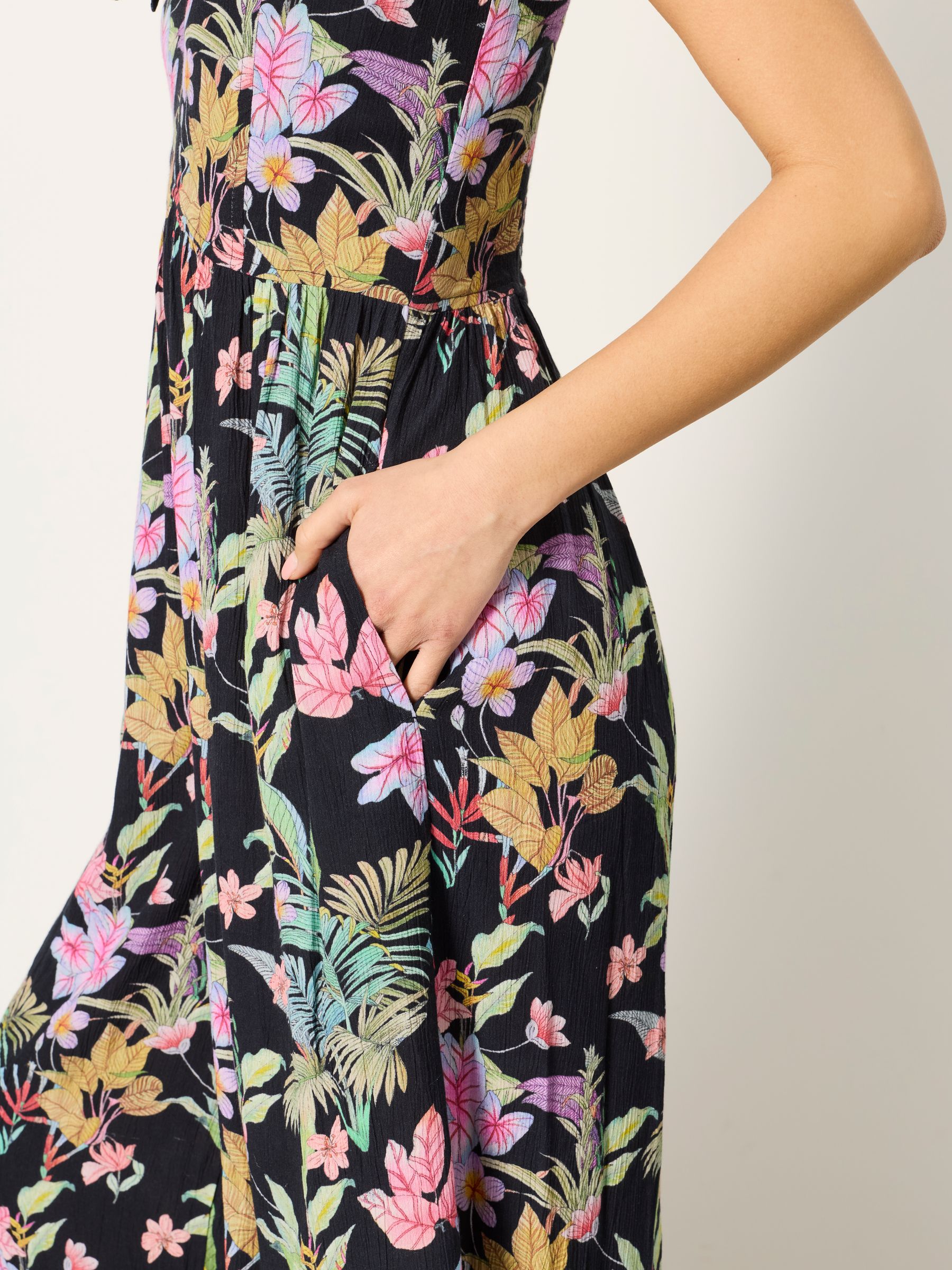Salma Black Tropical Jumpsuit - Image 4 of 7
