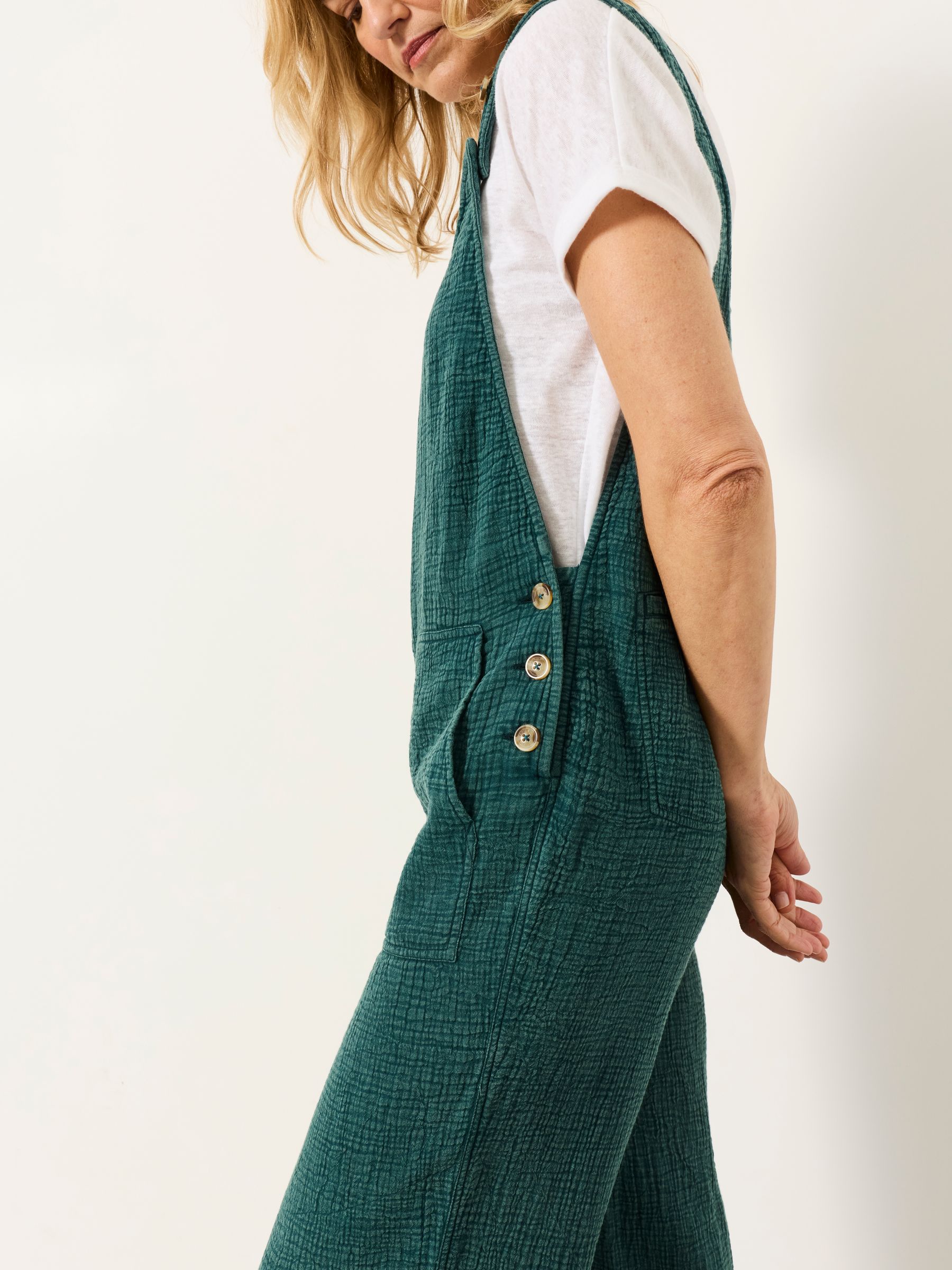 Teal Blue Regular Raffles Jumpsuit - Image 2 of 6
