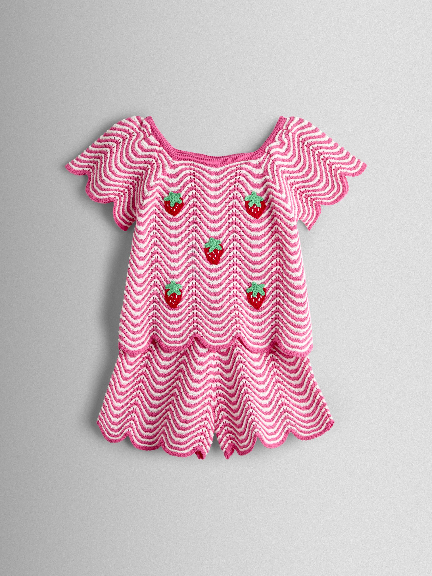 Pink Chevron Chrochet Top & Short Set - Image 1 of 6
